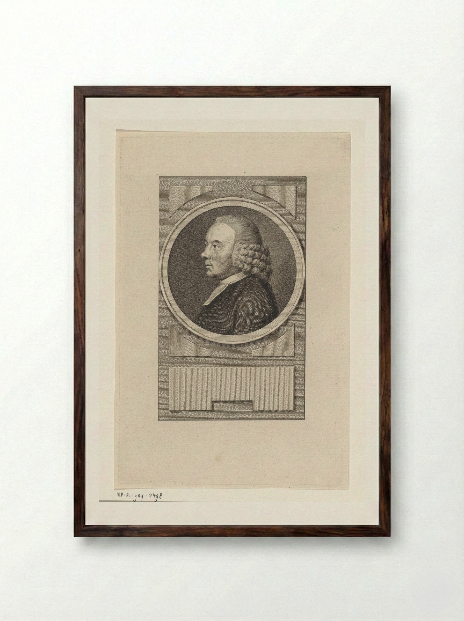 Portret van Engelbertus Matthias Engelberts - Reinier Vinkeles - Framed Print Dark Wood