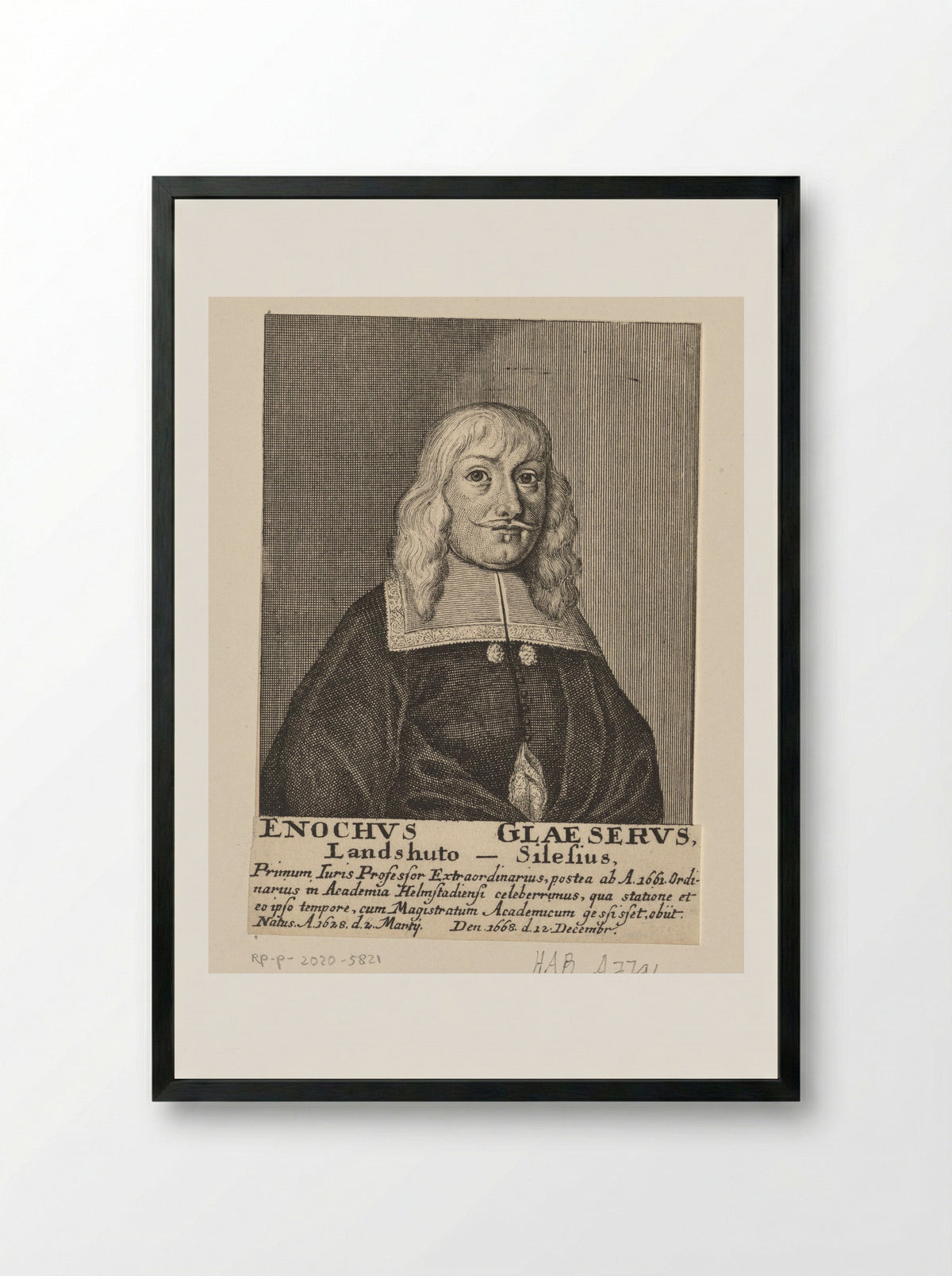 Portret van Enoch Gläser - Tobias Gabriel Beck - Framed Print Black