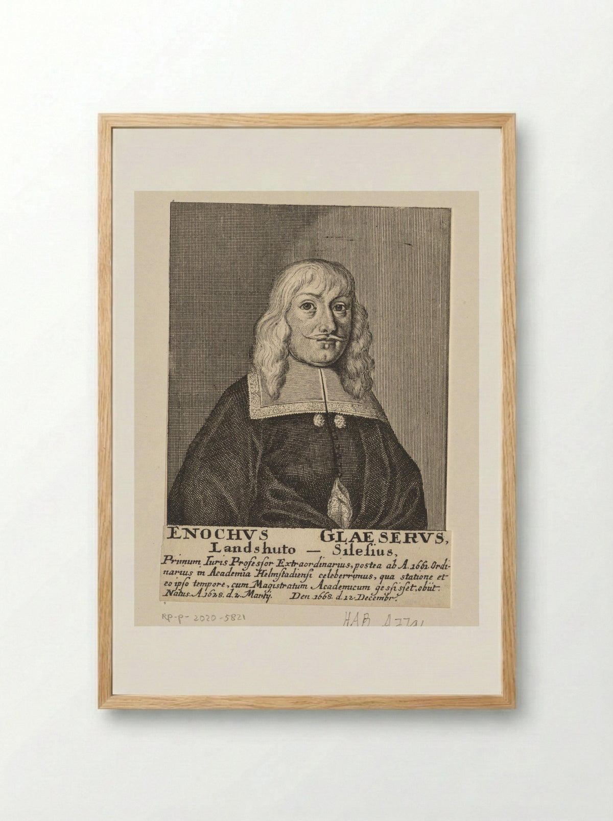Portret van Enoch Gläser - Tobias Gabriel Beck - Framed Print Wood
