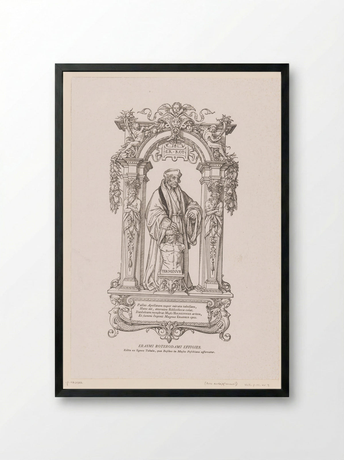 Portret van Erasmus - Veit Rudolf Specklin - Framed Print Black