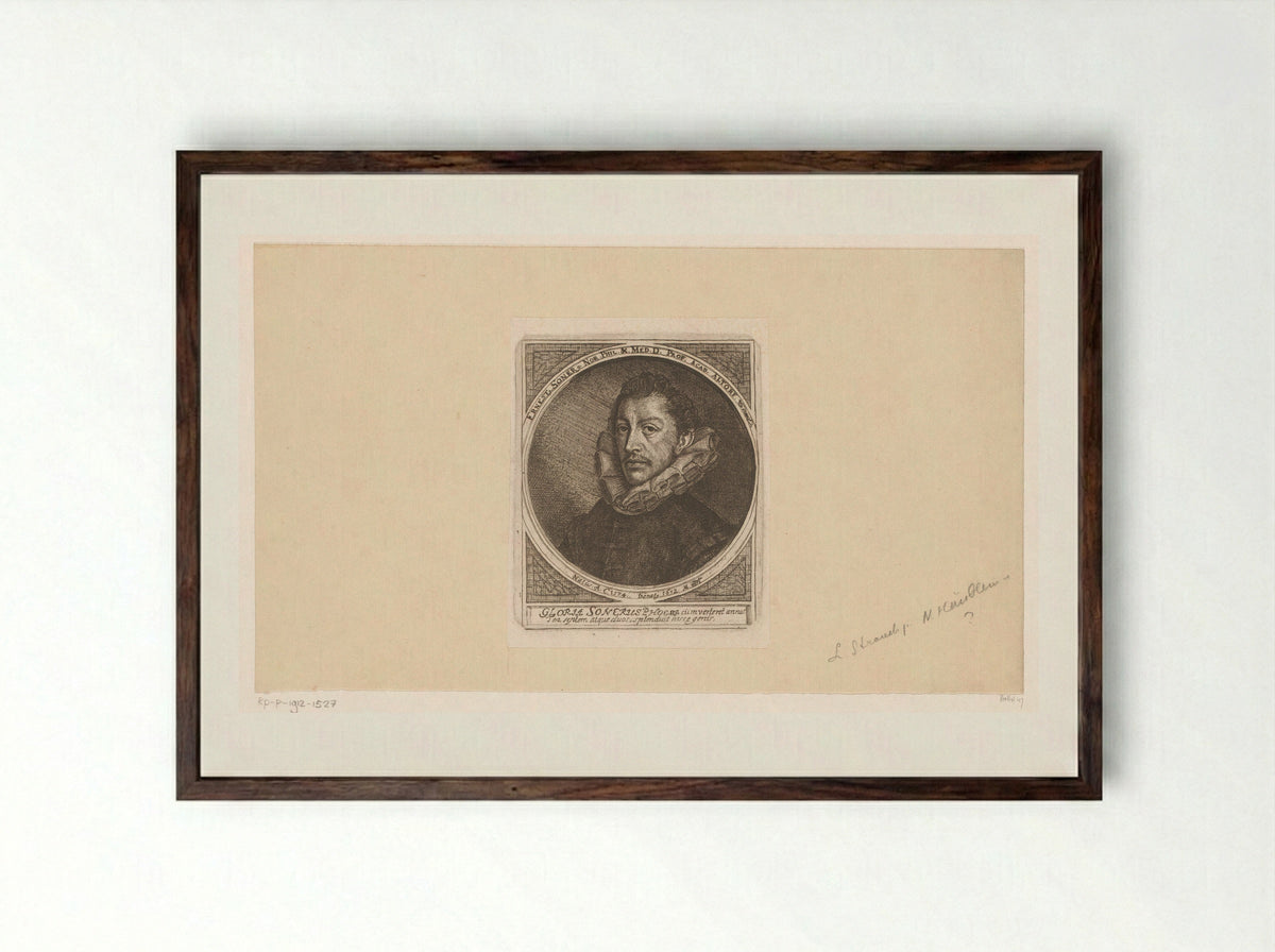 Portret van Ernst Soner - Nicolaus Häublin - Framed Print Dark Wood