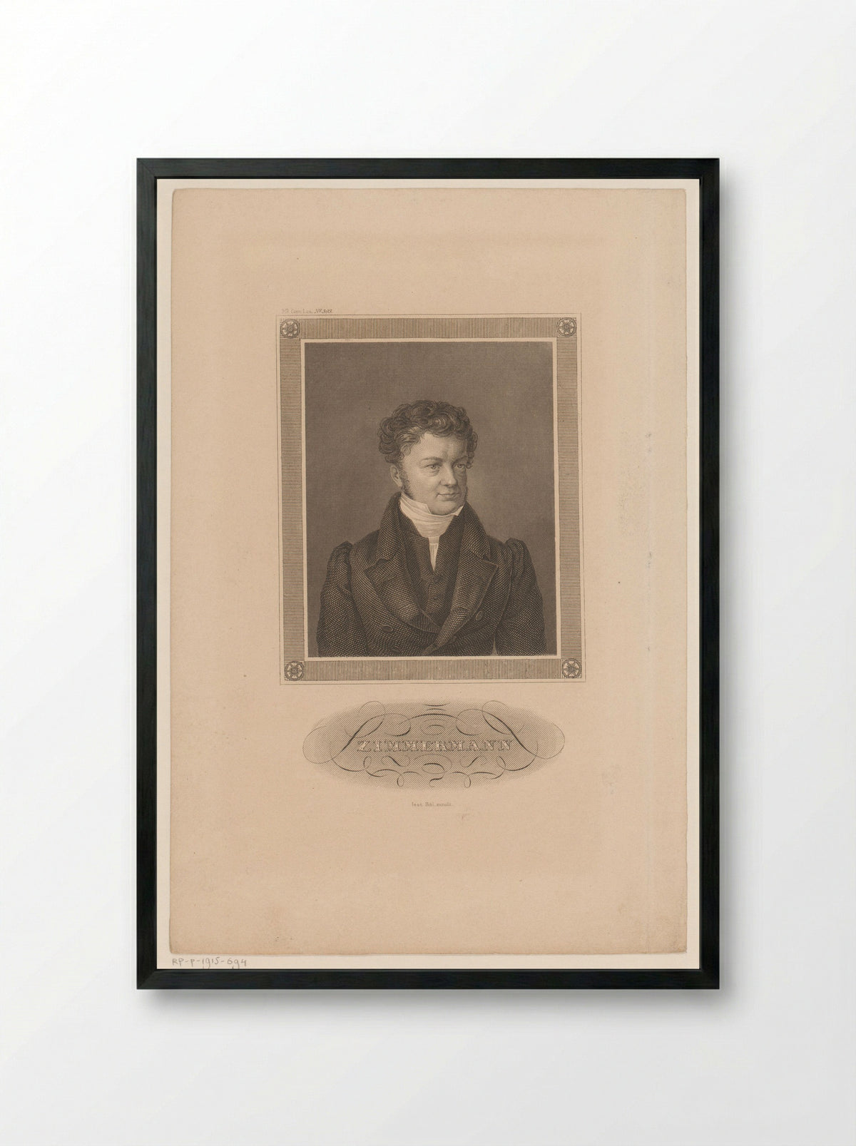Portret van Ernst Zimmermann - Friedrich Wagner - Framed Print Black