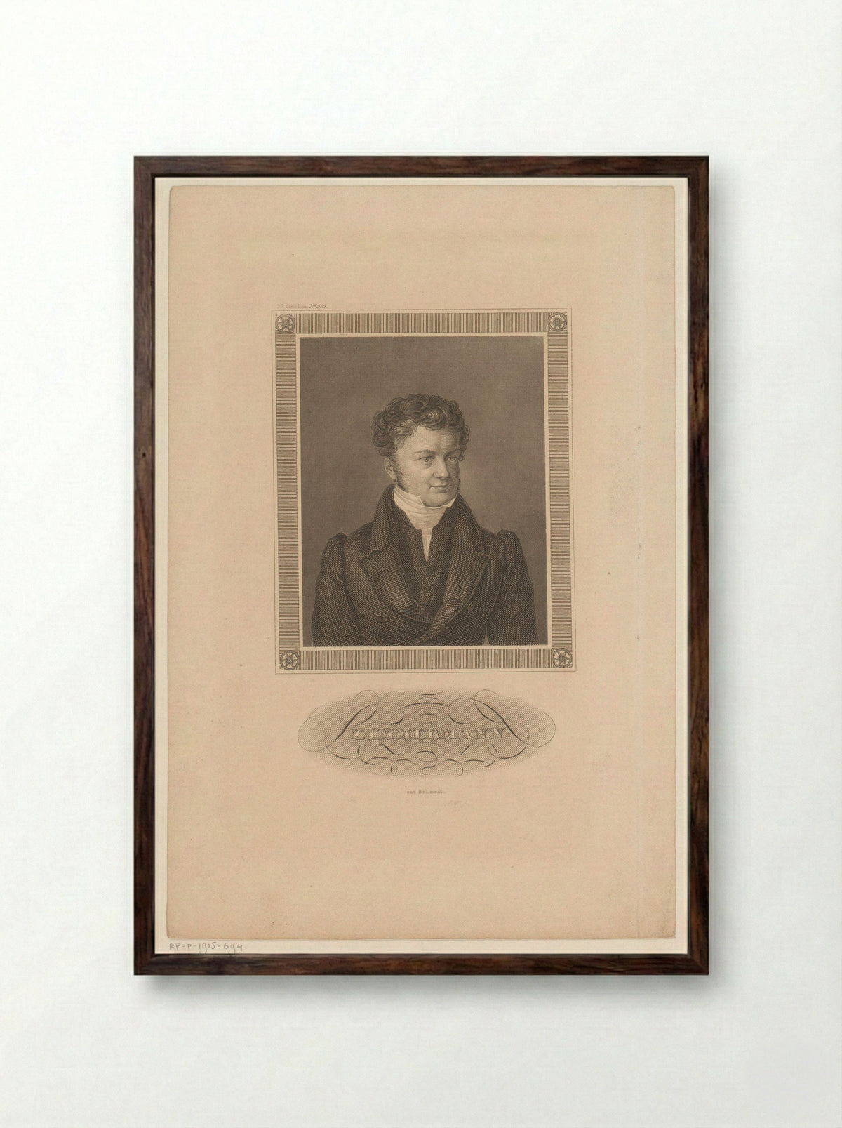 Portret van Ernst Zimmermann - Friedrich Wagner - Framed Print Dark Wood