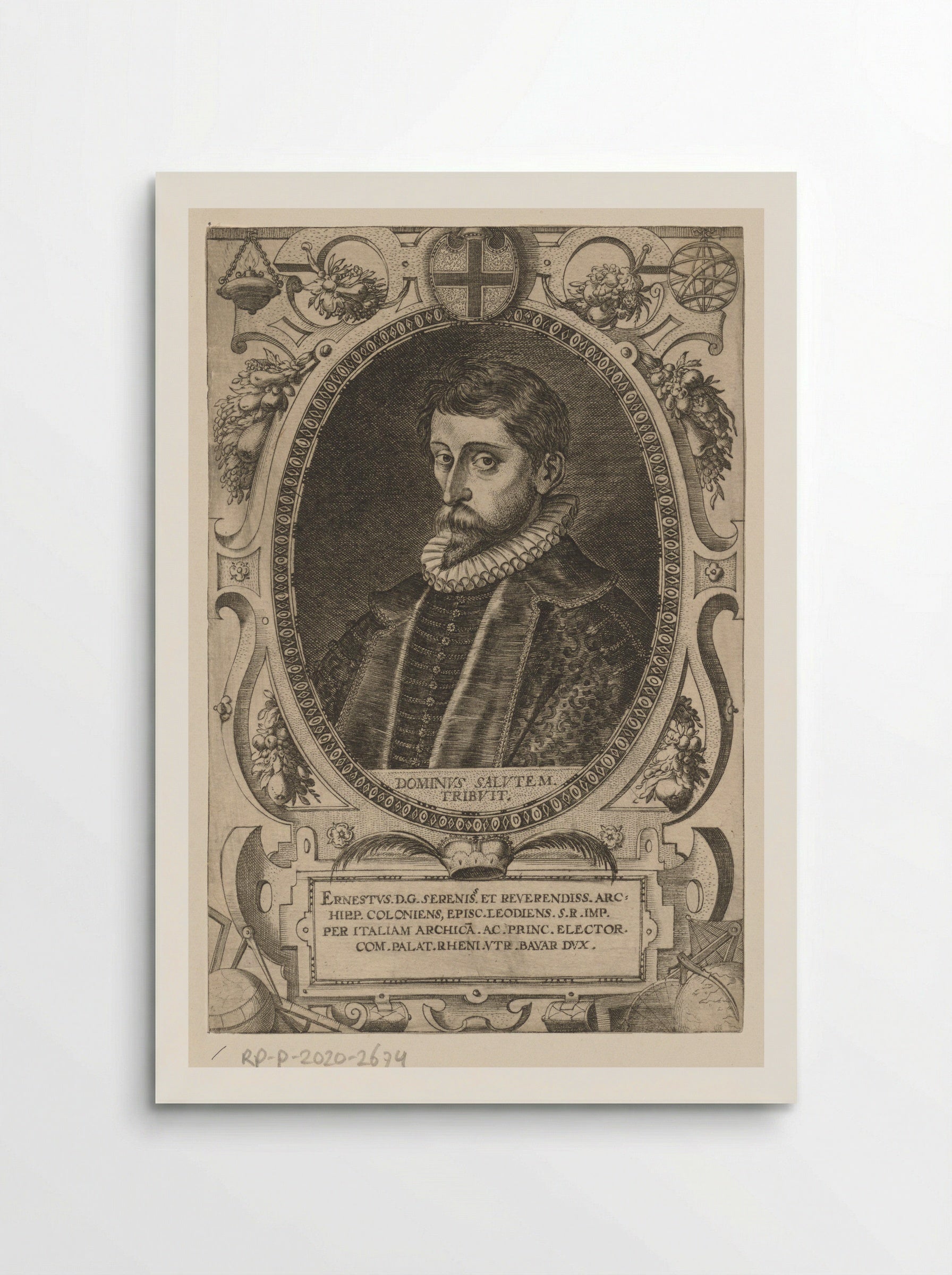 Portret van Ernst van Beieren - Dominicus Custos - Poster