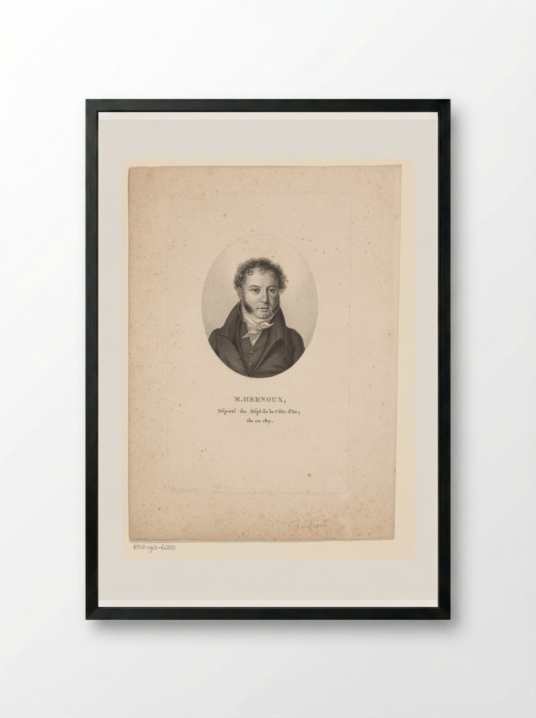 Portret van Etienne Nicolas Philibert Hernoux - Ambroise Tardieu - Framed Print Black