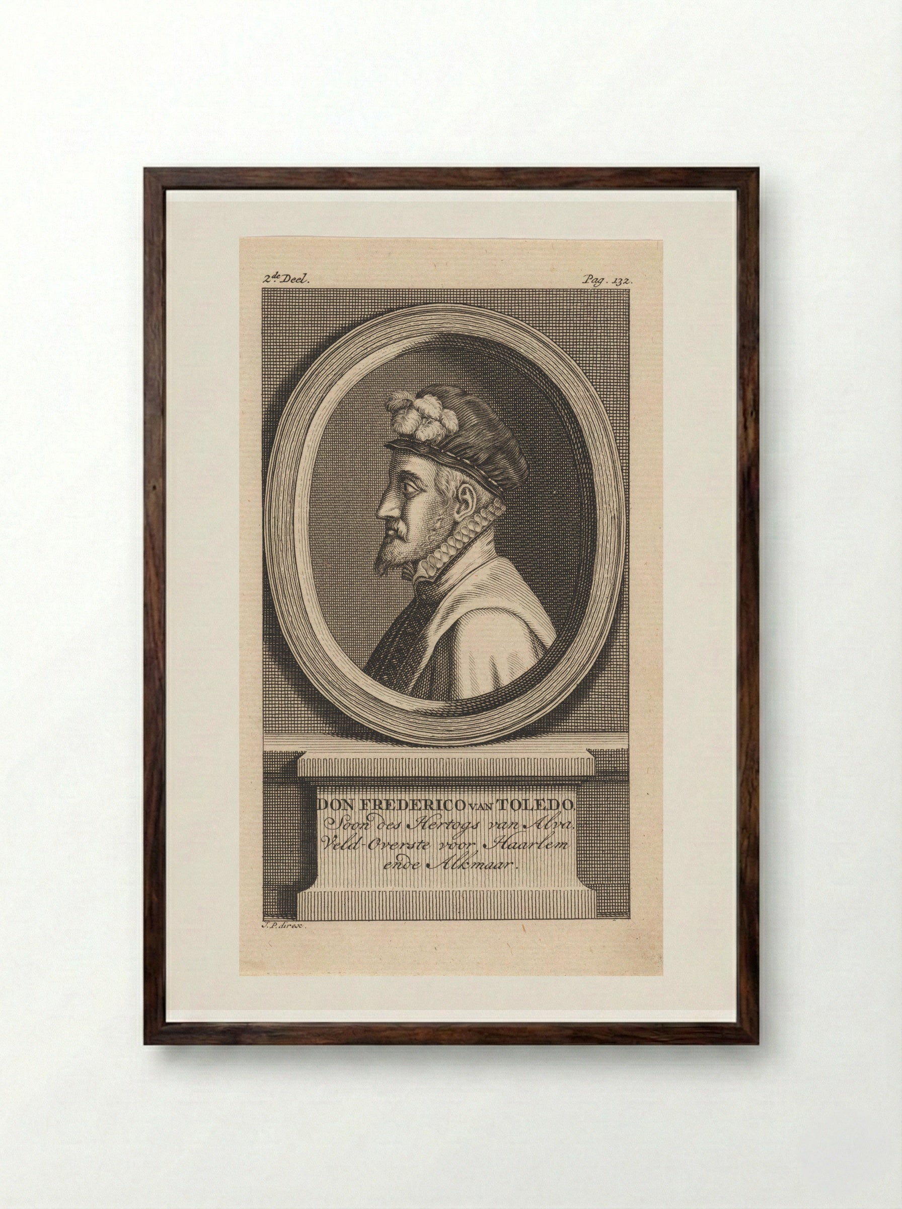Portret van Fadrique Álvarez de Toledo (Don Frederik) - Jan Punt - Framed Print Dark Wood