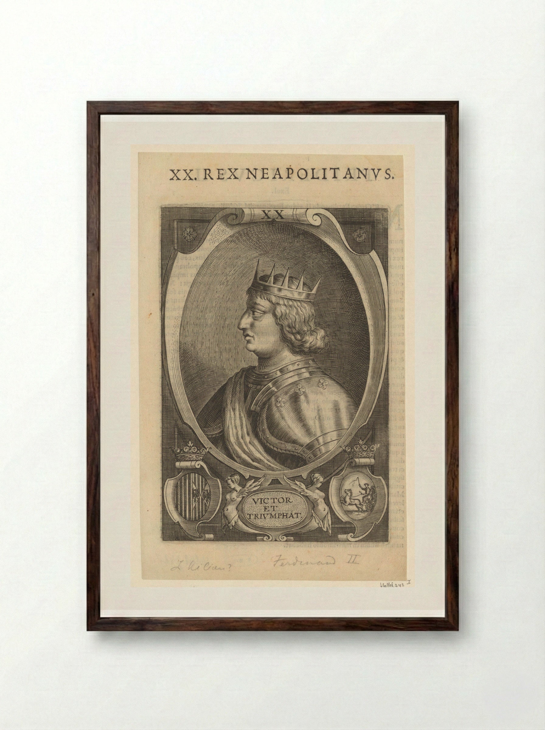 Portret van Ferdinand II, koning van Napels - Lucas Kilian - Framed Print Dark Wood