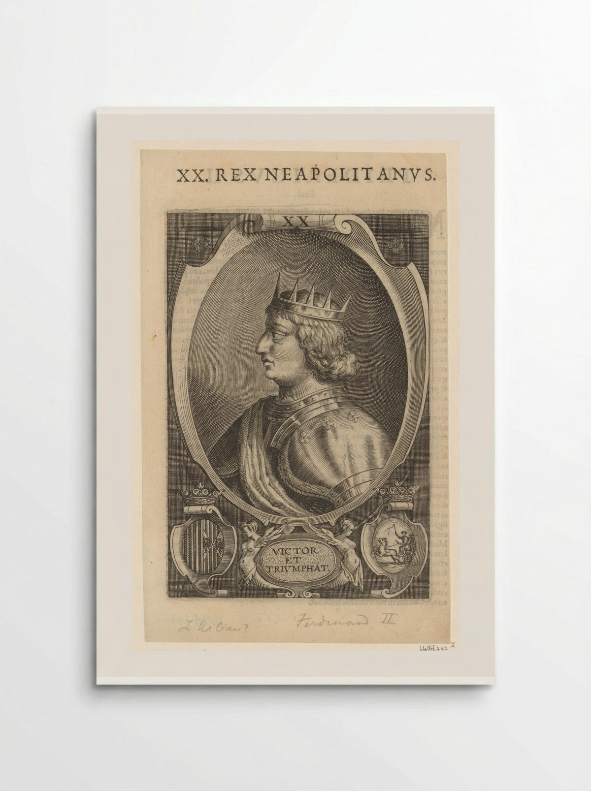 Portret van Ferdinand II, koning van Napels - Lucas Kilian - Poster