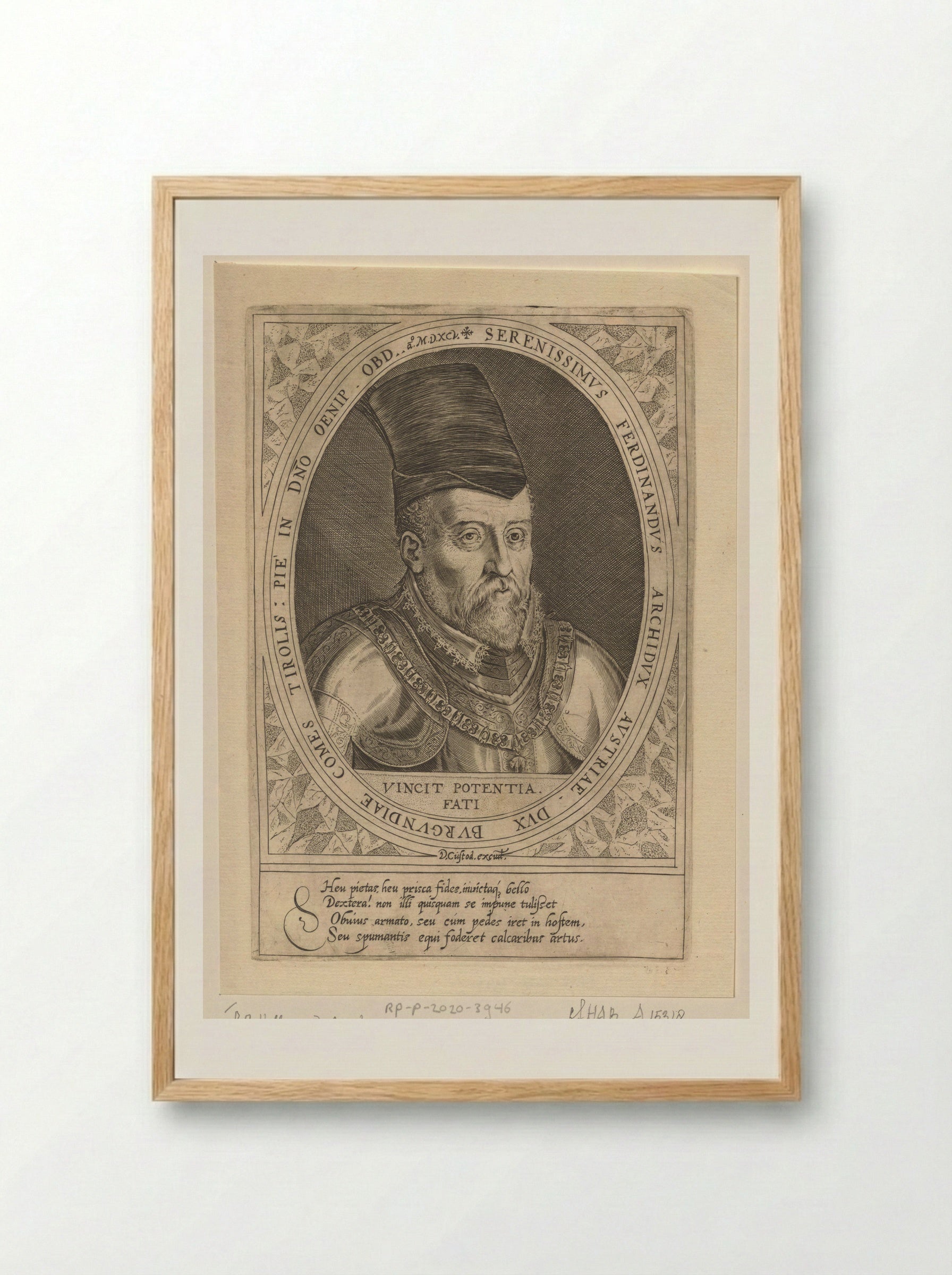 Portret van Ferdinand II van Tirol - Dominicus Custos - Framed Print Wood