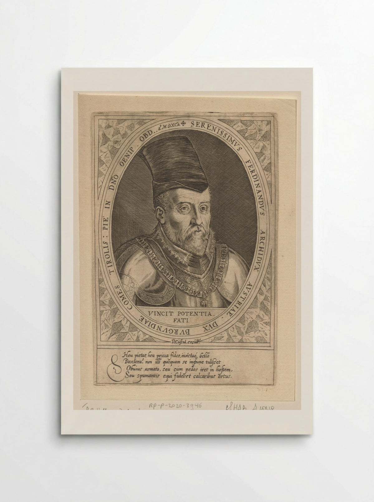 Portret van Ferdinand II van Tirol - Dominicus Custos - Poster