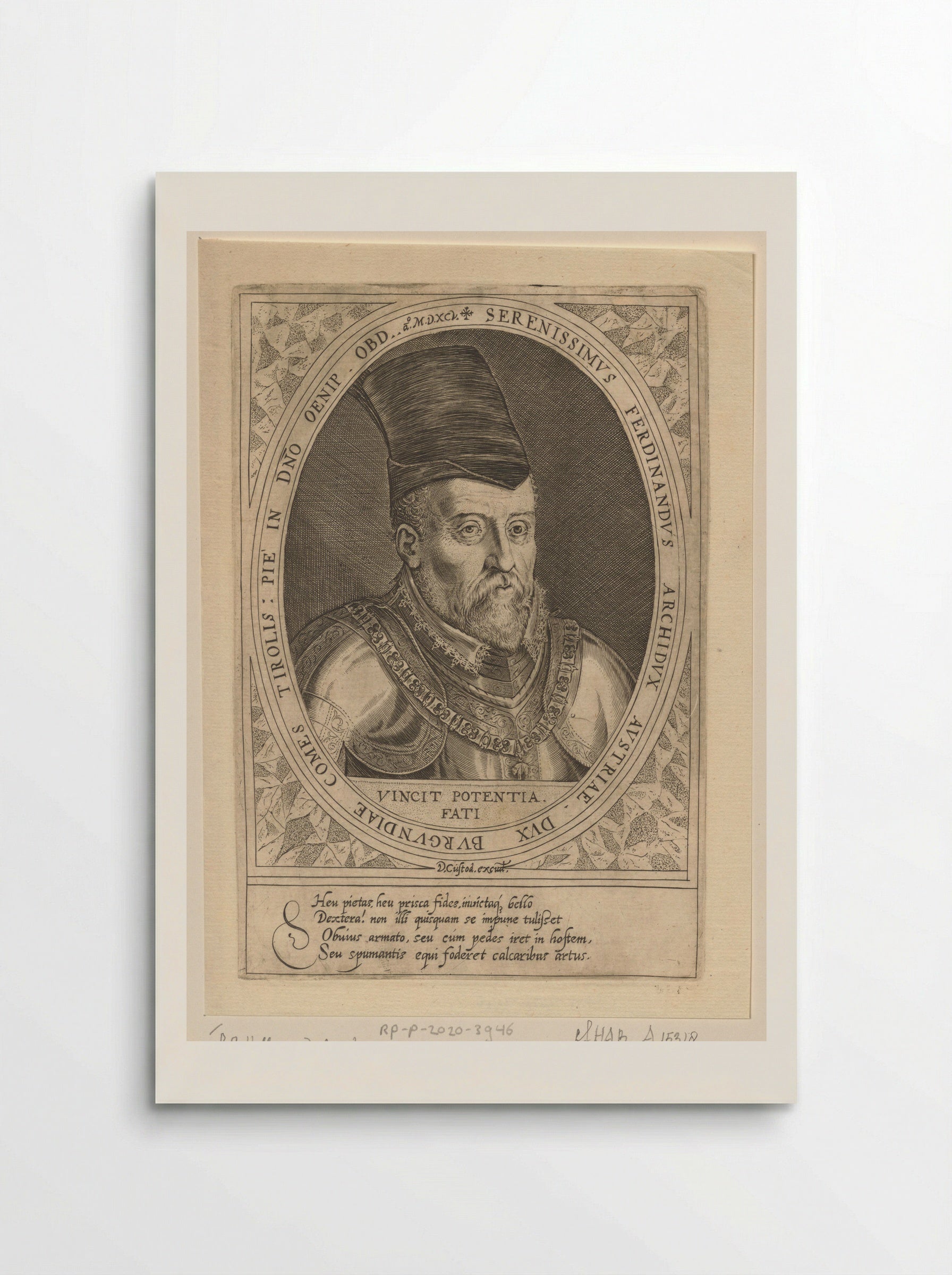 Portret van Ferdinand II van Tirol - Dominicus Custos - Poster