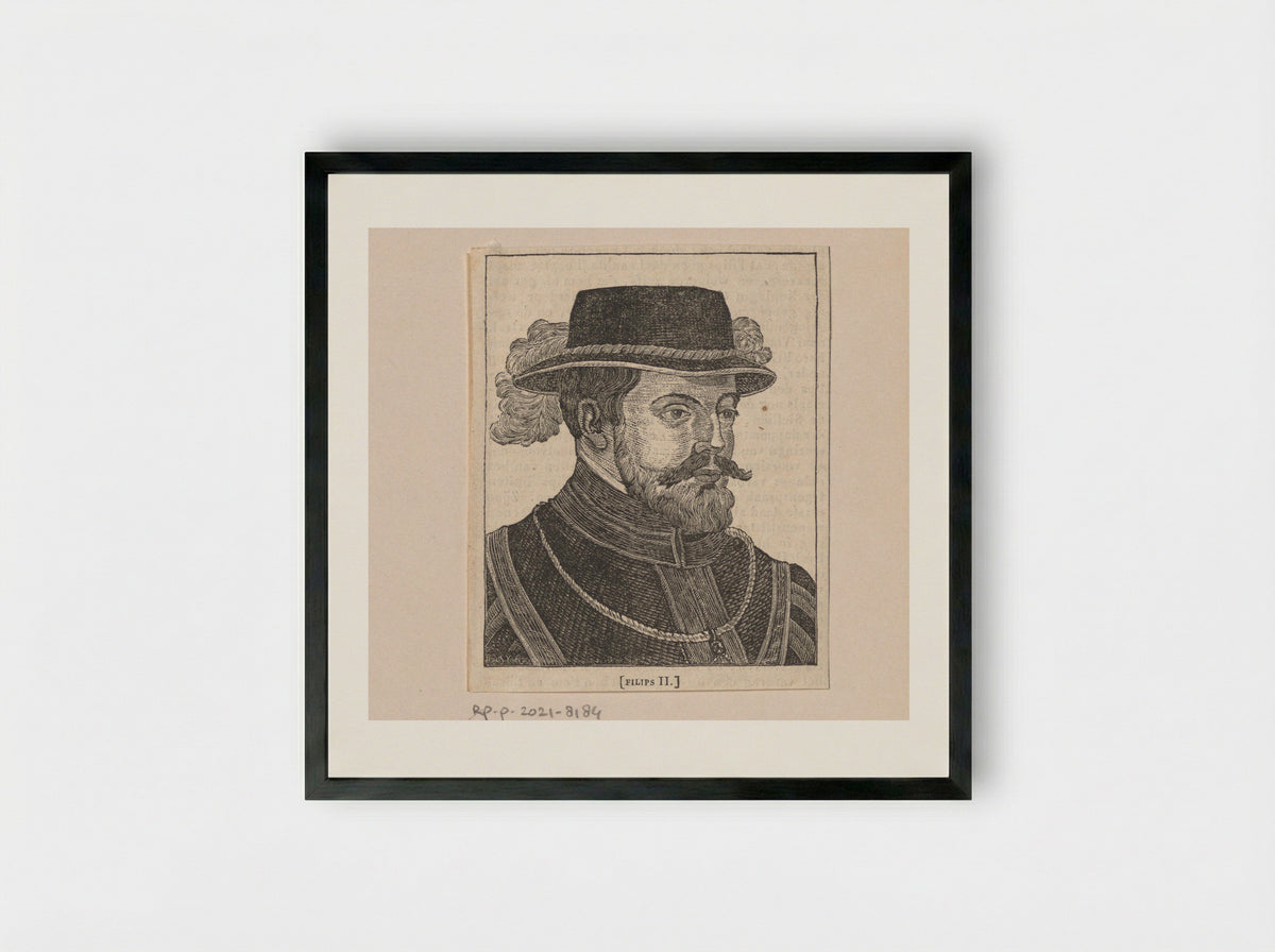 Portret van Filips II, koning van Spanje - Gebroeders Diederichs - Framed Print Black