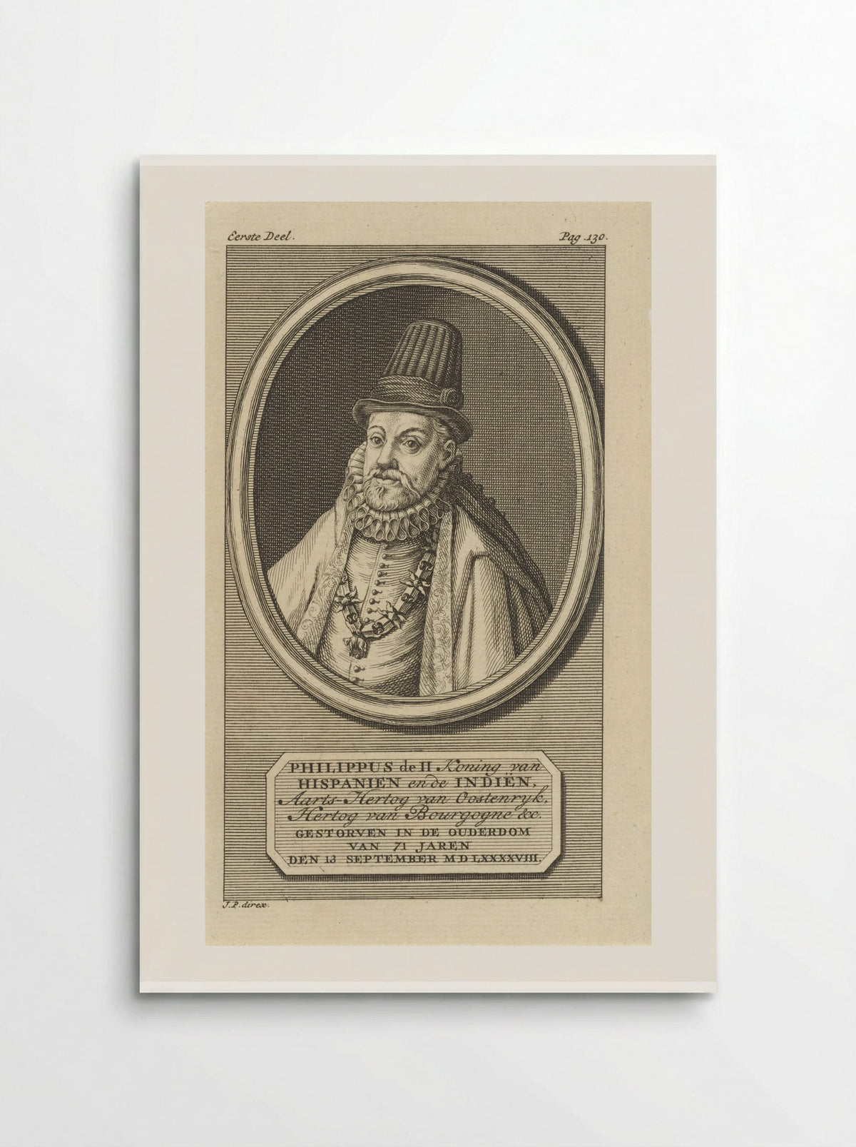 Portret van Filips II, koning van Spanje - Jan Punt - Poster
