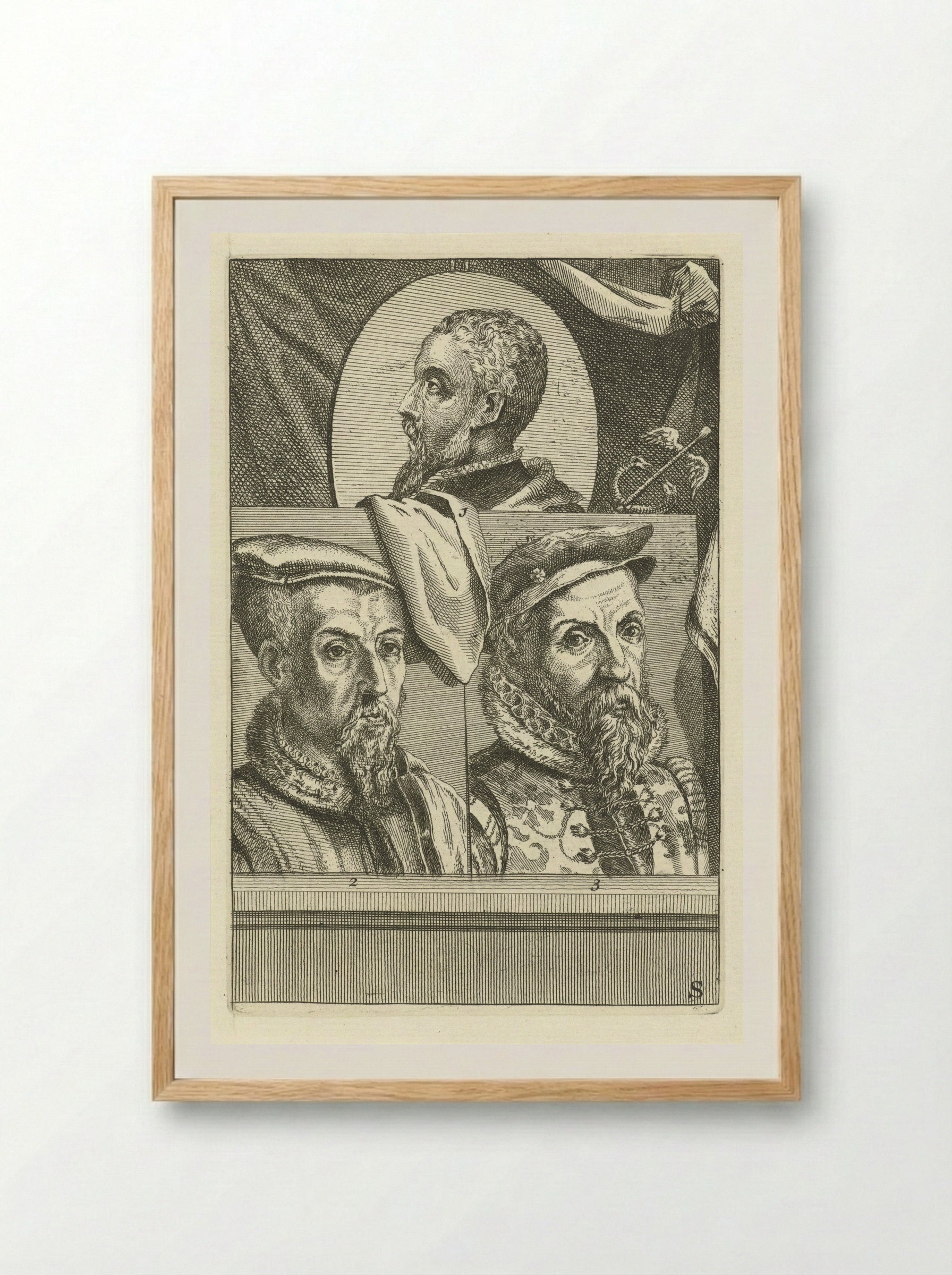 Portret van Filips II van Spanje - Hieronymus Cock - Framed Print Wood