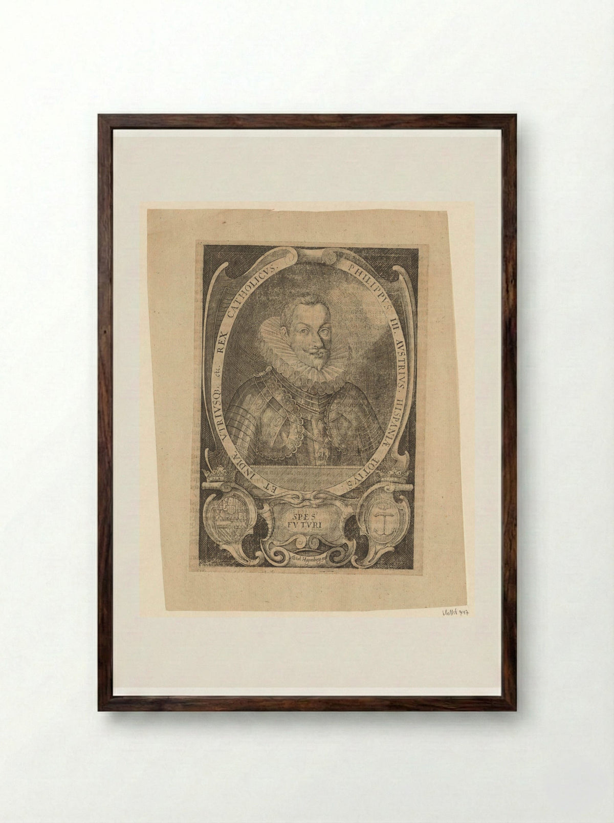 Portret van Filips III, koning van Napels - Lucas Kilian - Framed Print Dark Wood