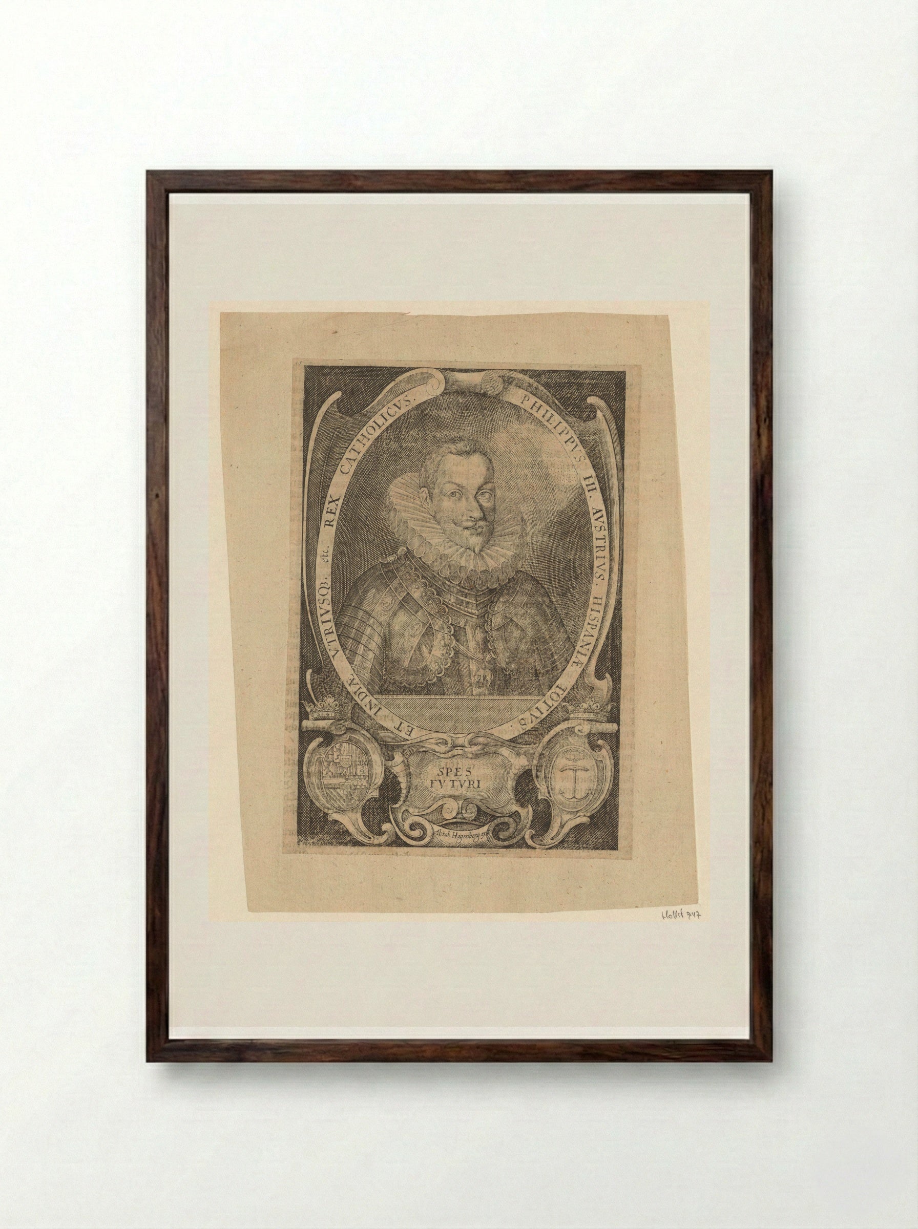 Portret van Filips III, koning van Napels - Lucas Kilian - Framed Print Dark Wood