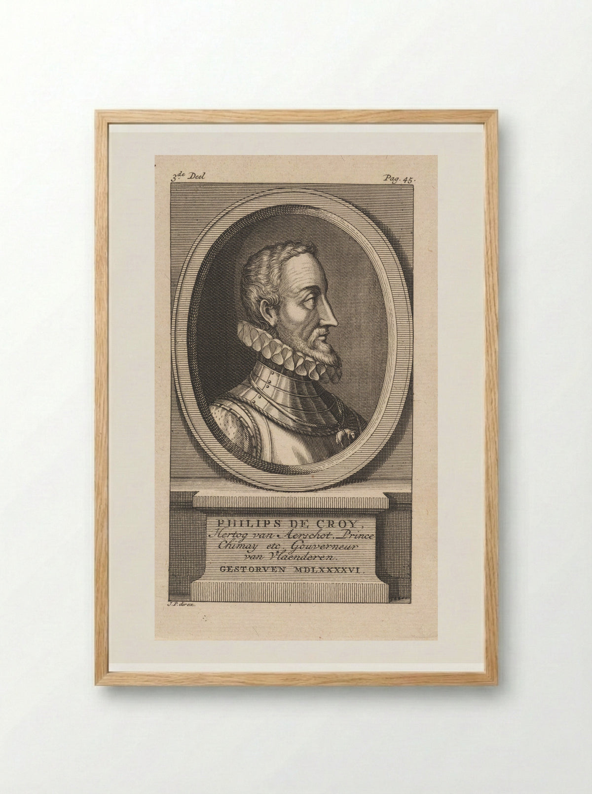 Portret van Filips III van Croÿ, hertog van Aarschot, prins van Chimay - Jan Punt - Framed Print Wood