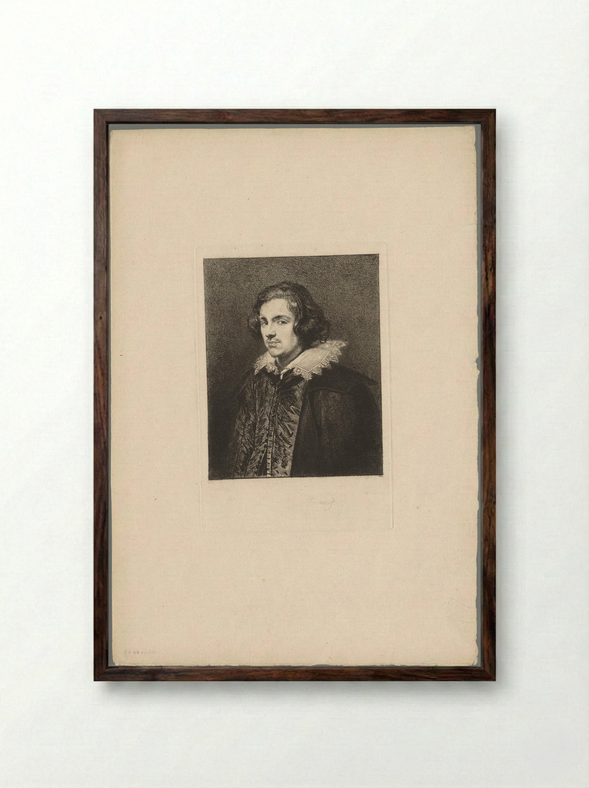 Portret van Filips IV van Spanje - Andrew Geddes - Framed Print Dark Wood