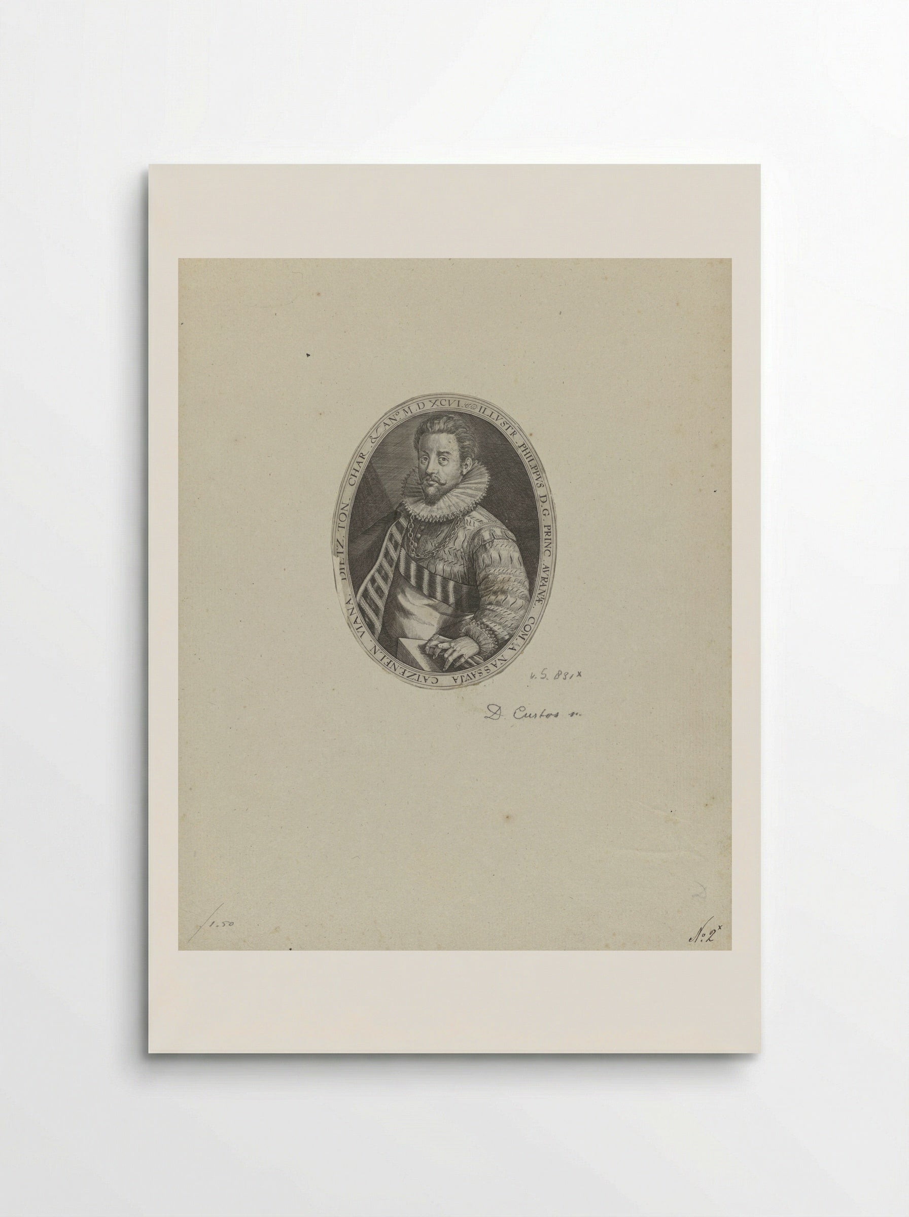 Portret van Filips Willem, prins van Oranje - Dominicus Custos - Poster