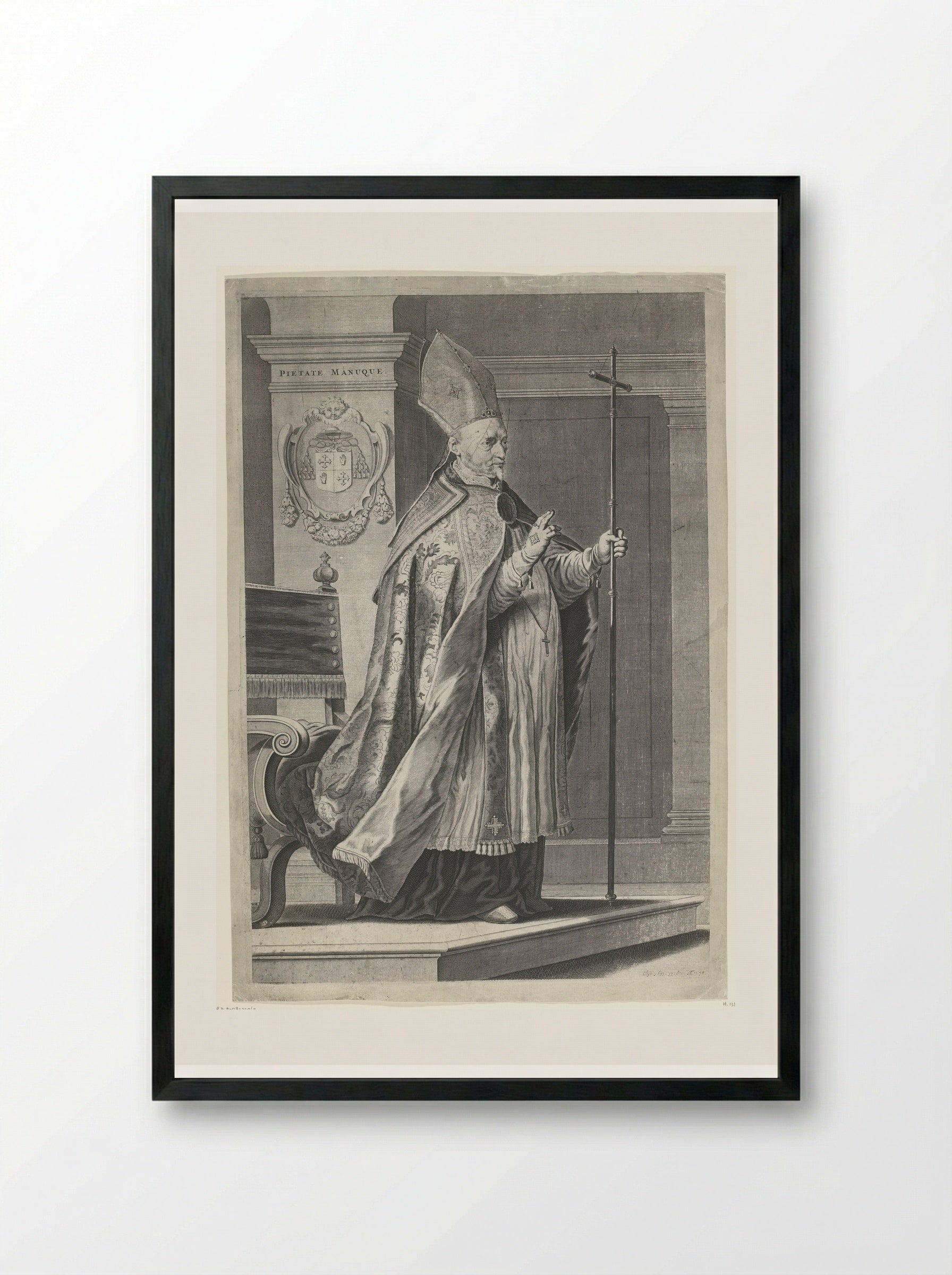 Portret van Filips van Rouveen - Theodor Matham - Framed Print Black
