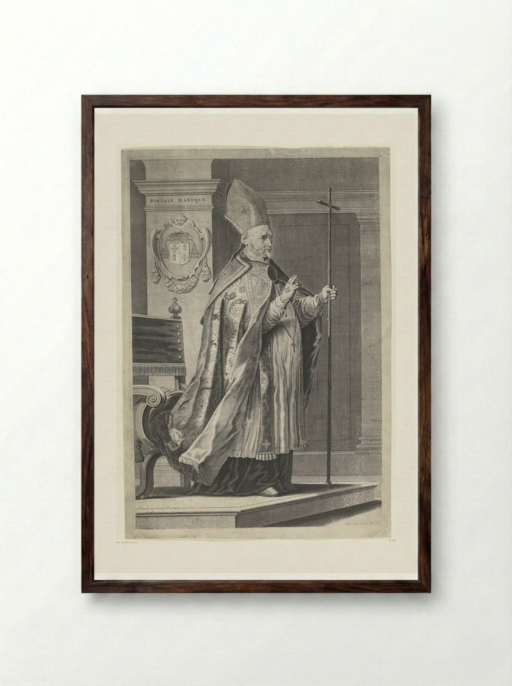 Portret van Filips van Rouveen - Theodor Matham - Framed Print Dark Wood