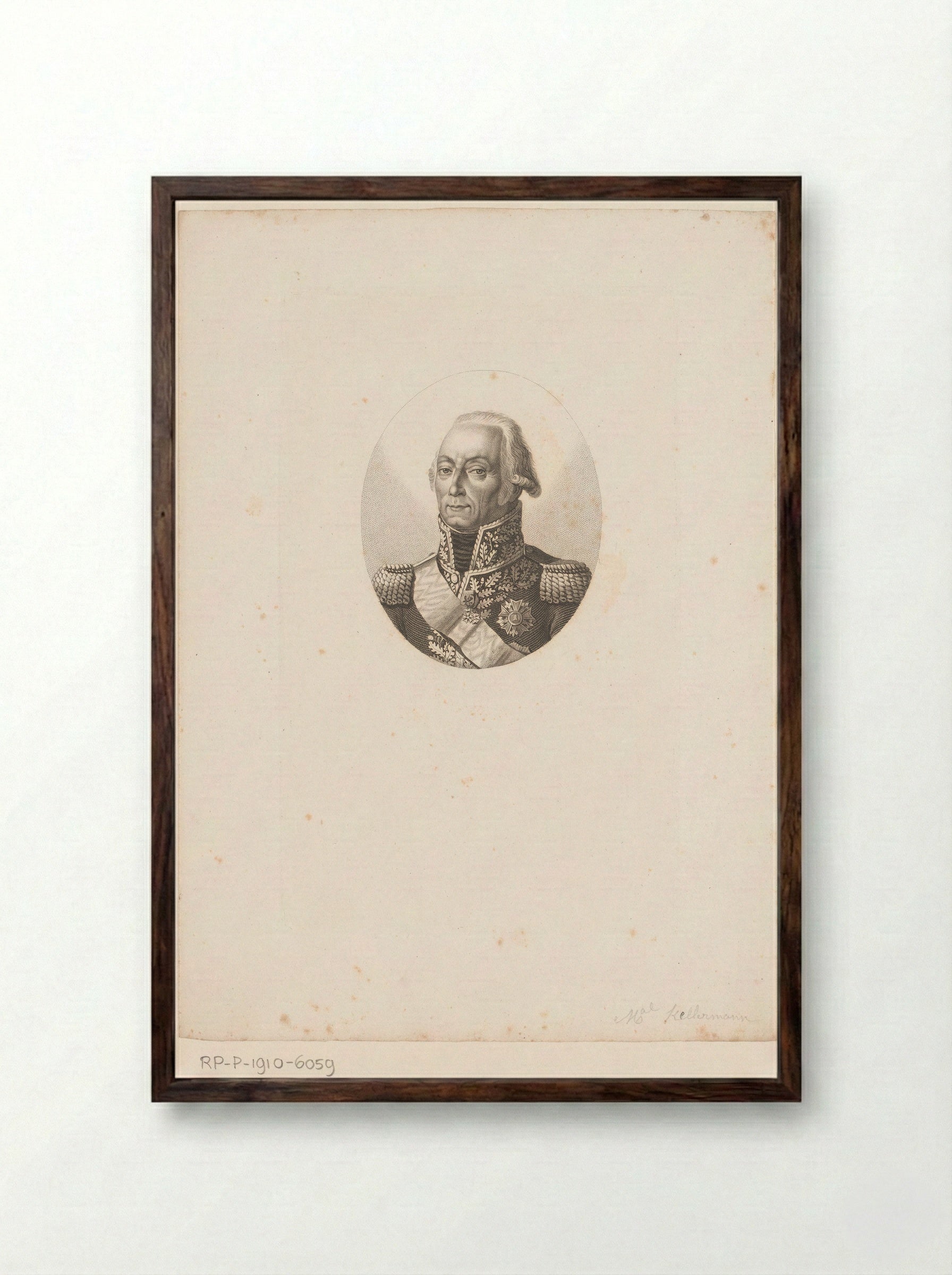 Portret van François Christophe Kellermann - Ambroise Tardieu - Framed Print Dark Wood
