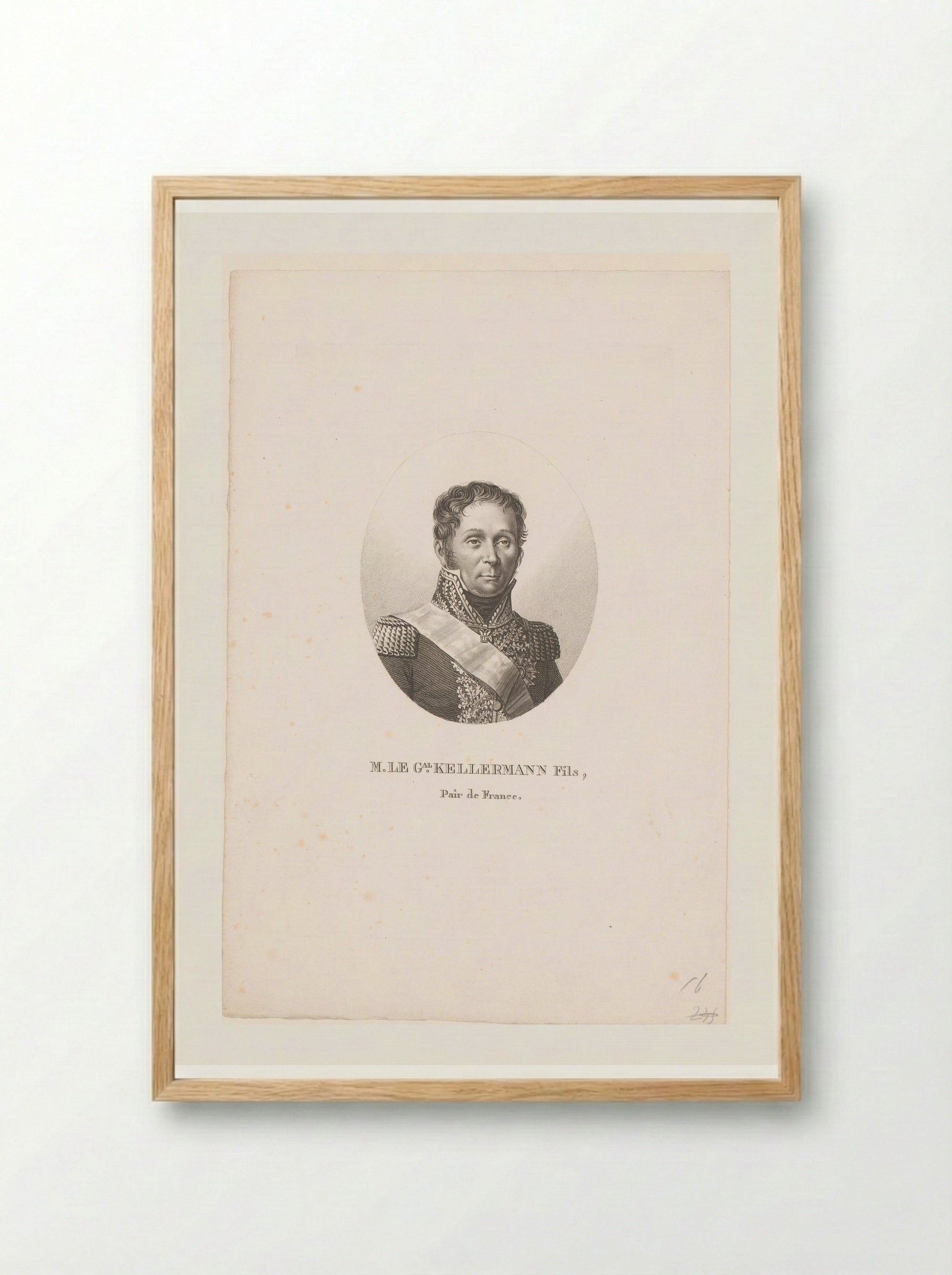 Portret van François Etienne de Kellermann - Ambroise Tardieu - Framed Print Wood