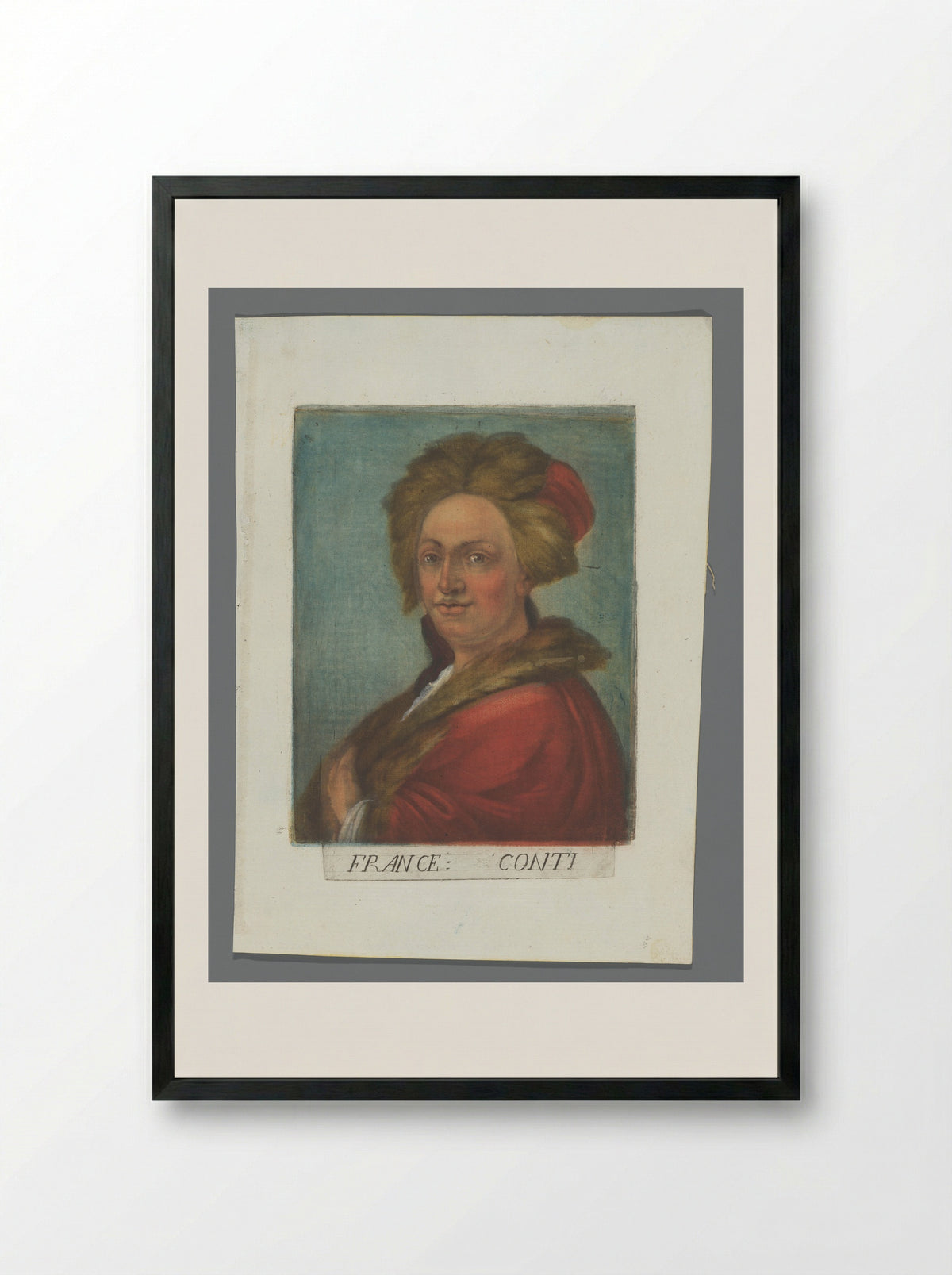 Portret van Francesco Conti - Carlo Lasinio - Framed Print Black
