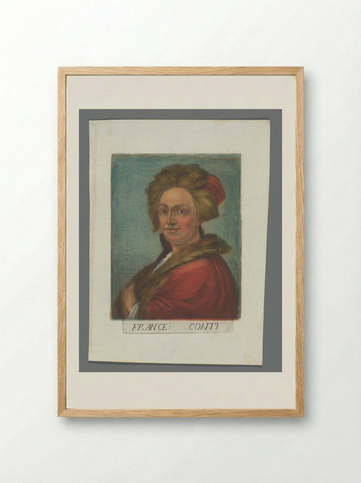 Portret van Francesco Conti - Carlo Lasinio - Framed Print Wood