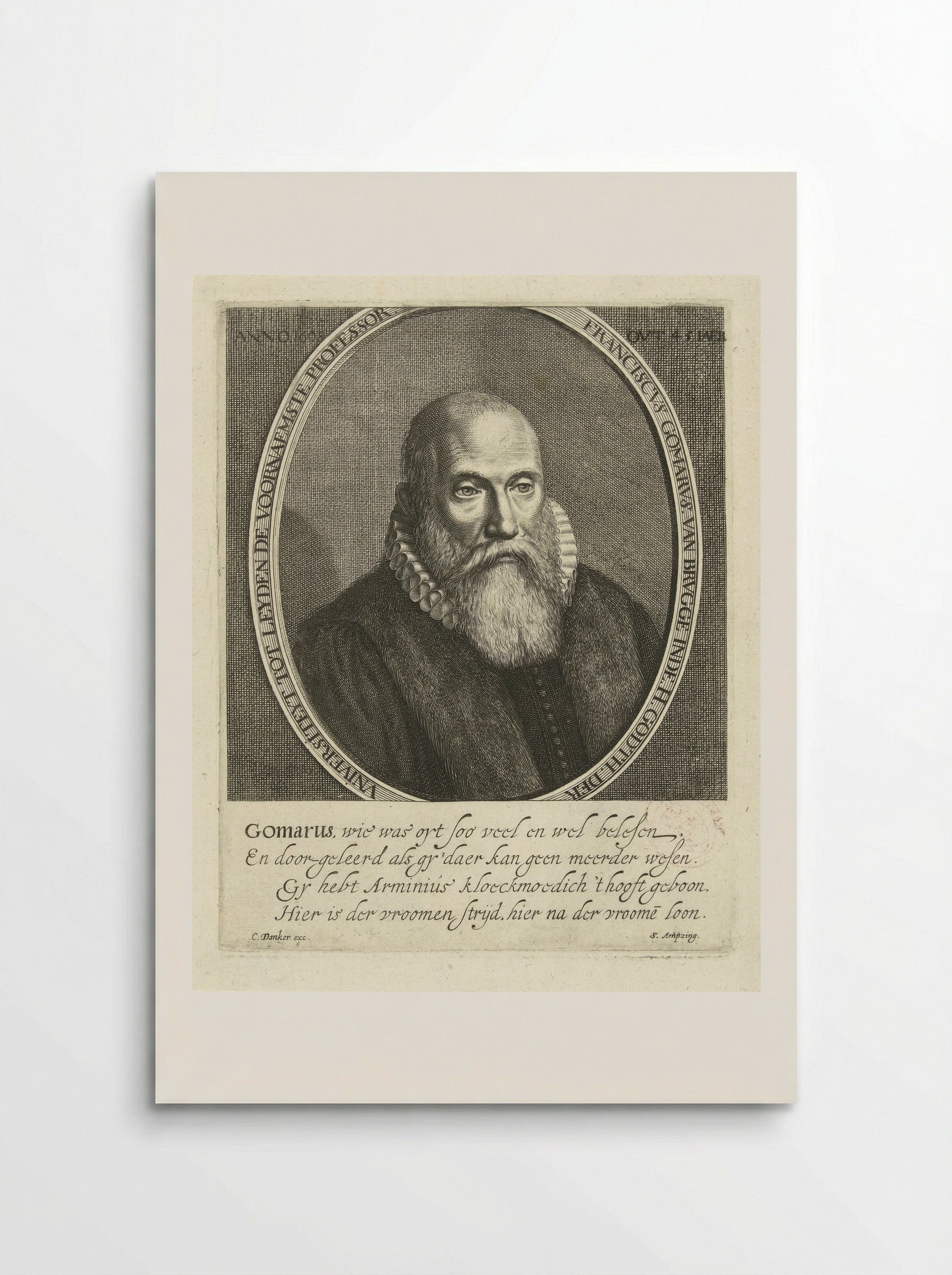 Portret van Franciscus Gomarus - Cornelis Koning - Poster