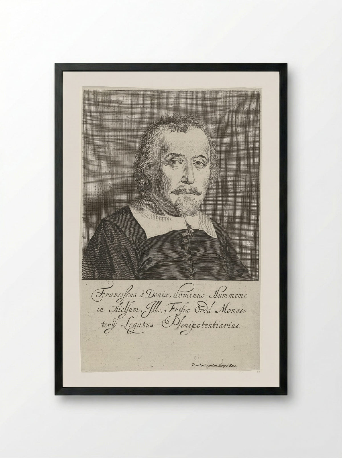 Portret van Frans van Donia - Pieter Nolpe - Framed Print Black