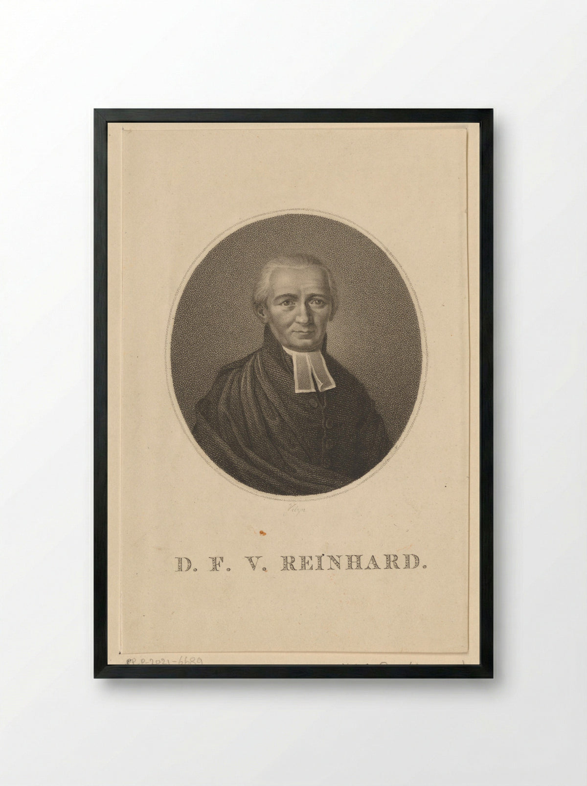 Portret van Franz Volkmar Reinhard - Abraham and Jan Honkoop - Framed Print Black