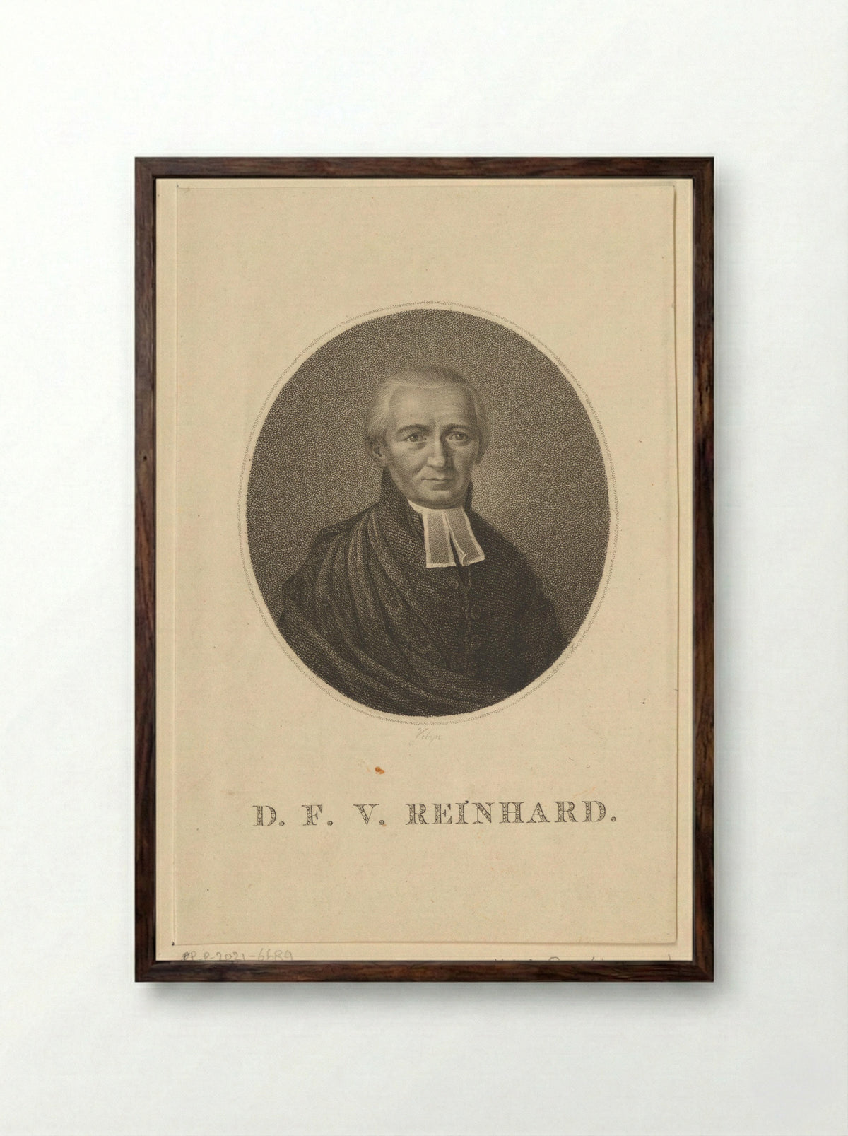 Portret van Franz Volkmar Reinhard - Abraham and Jan Honkoop - Framed Print Dark Wood