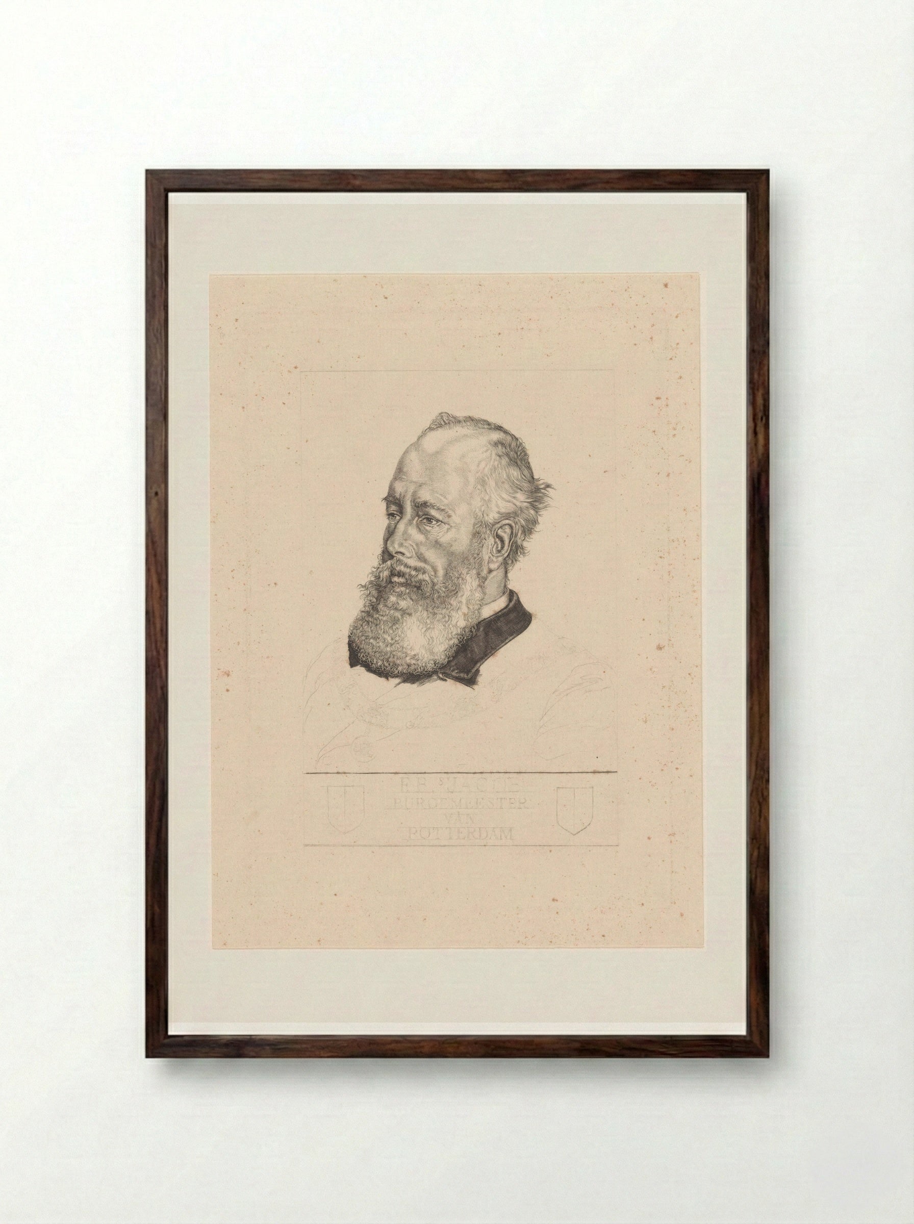 Portret van Frederik Bernard s'Jacob - Pieter Dupont - Framed Print Dark Wood