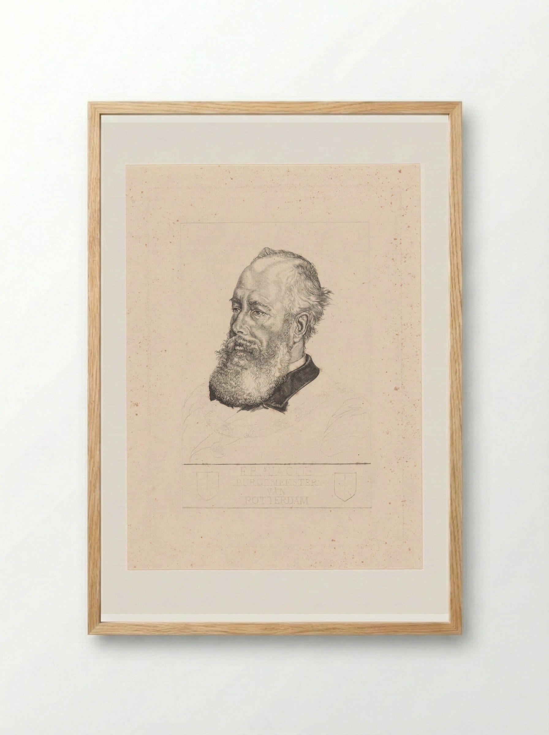 Portret van Frederik Bernard s'Jacob - Pieter Dupont - Framed Print Wood