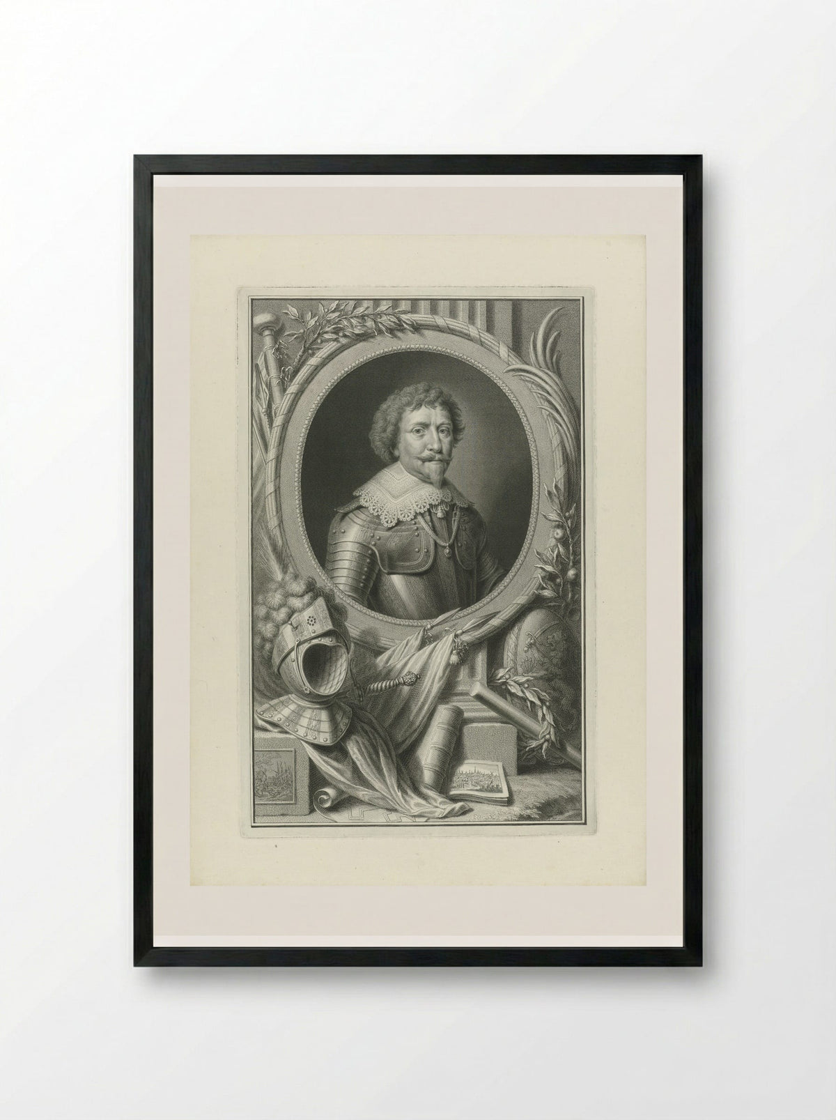 Portret van Frederik Hendrik, prins van Oranje-Nassau - Pieter Tanjé - Framed Print Black