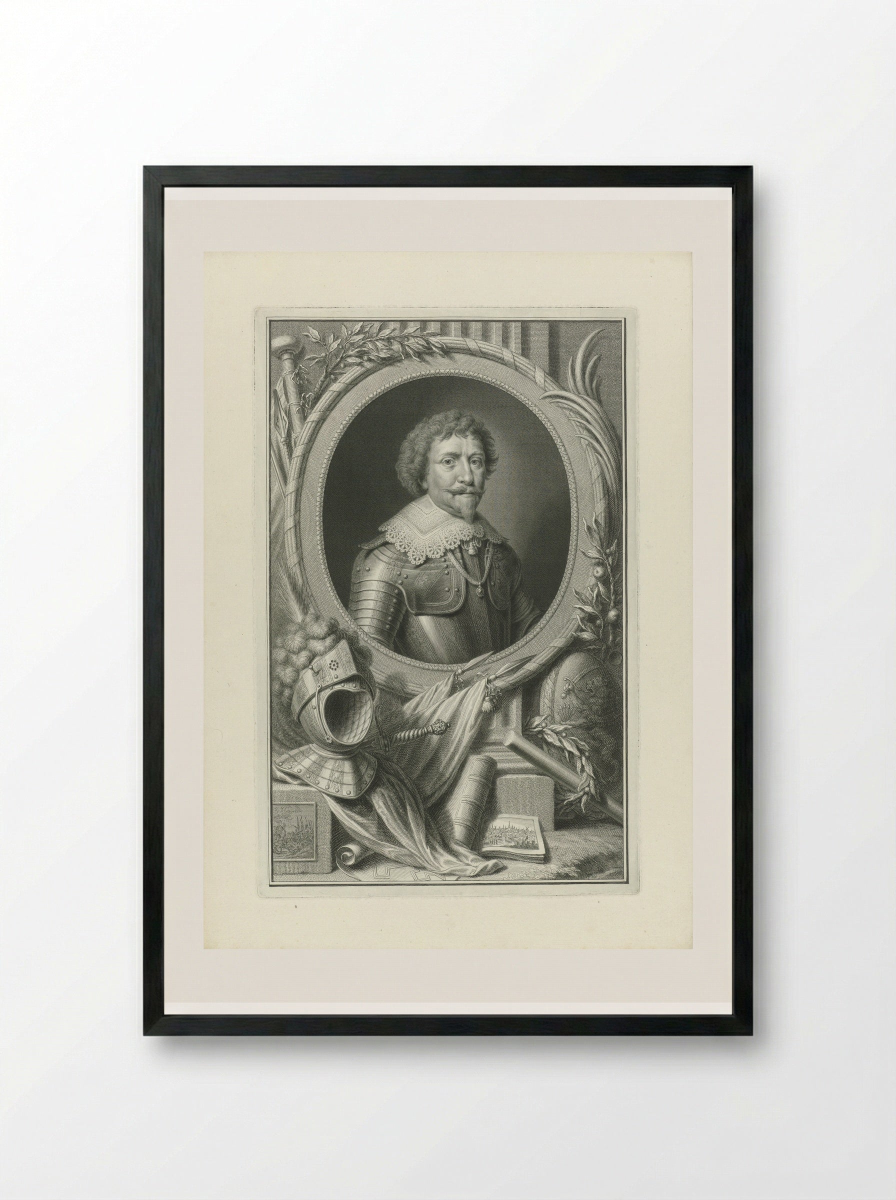 Portret van Frederik Hendrik, prins van Oranje-Nassau - Pieter Tanjé - Framed Print Black