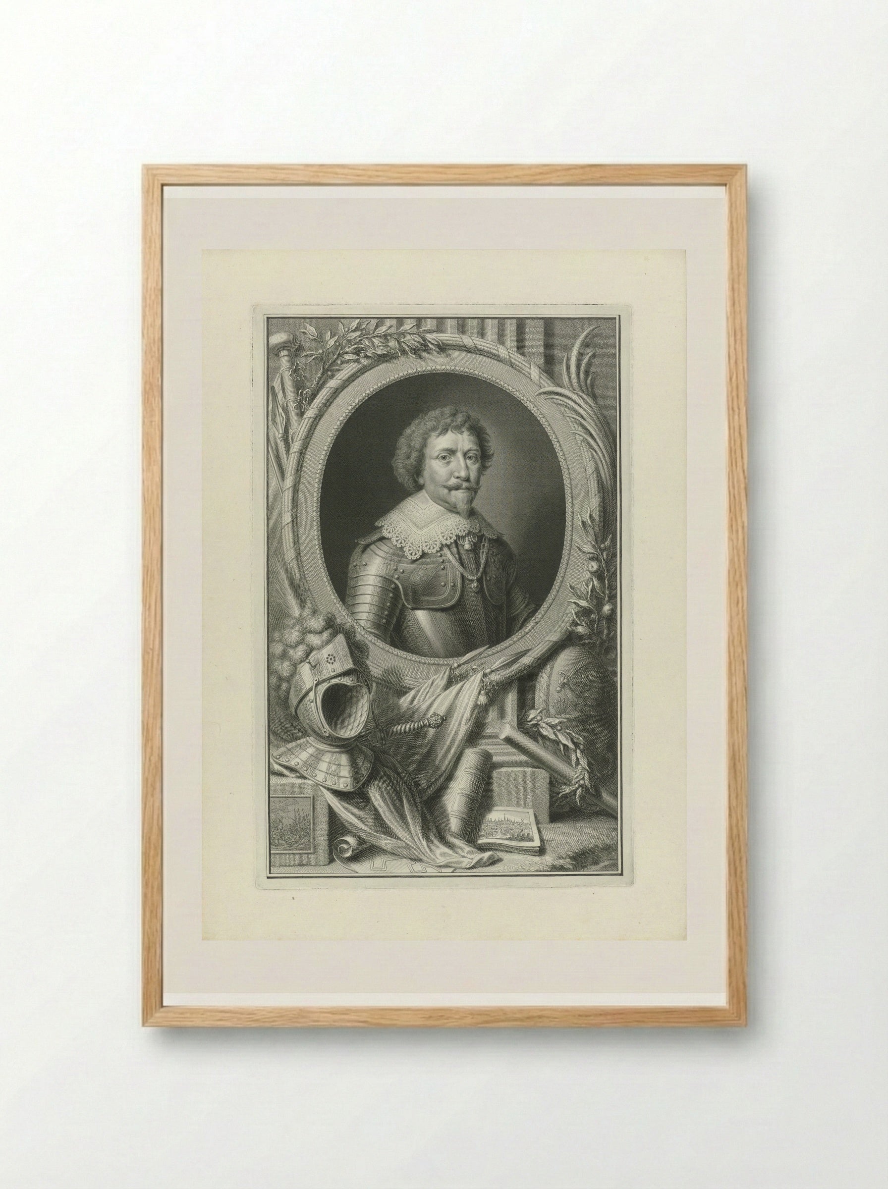 Portret van Frederik Hendrik, prins van Oranje-Nassau - Pieter Tanjé - Framed Print Wood