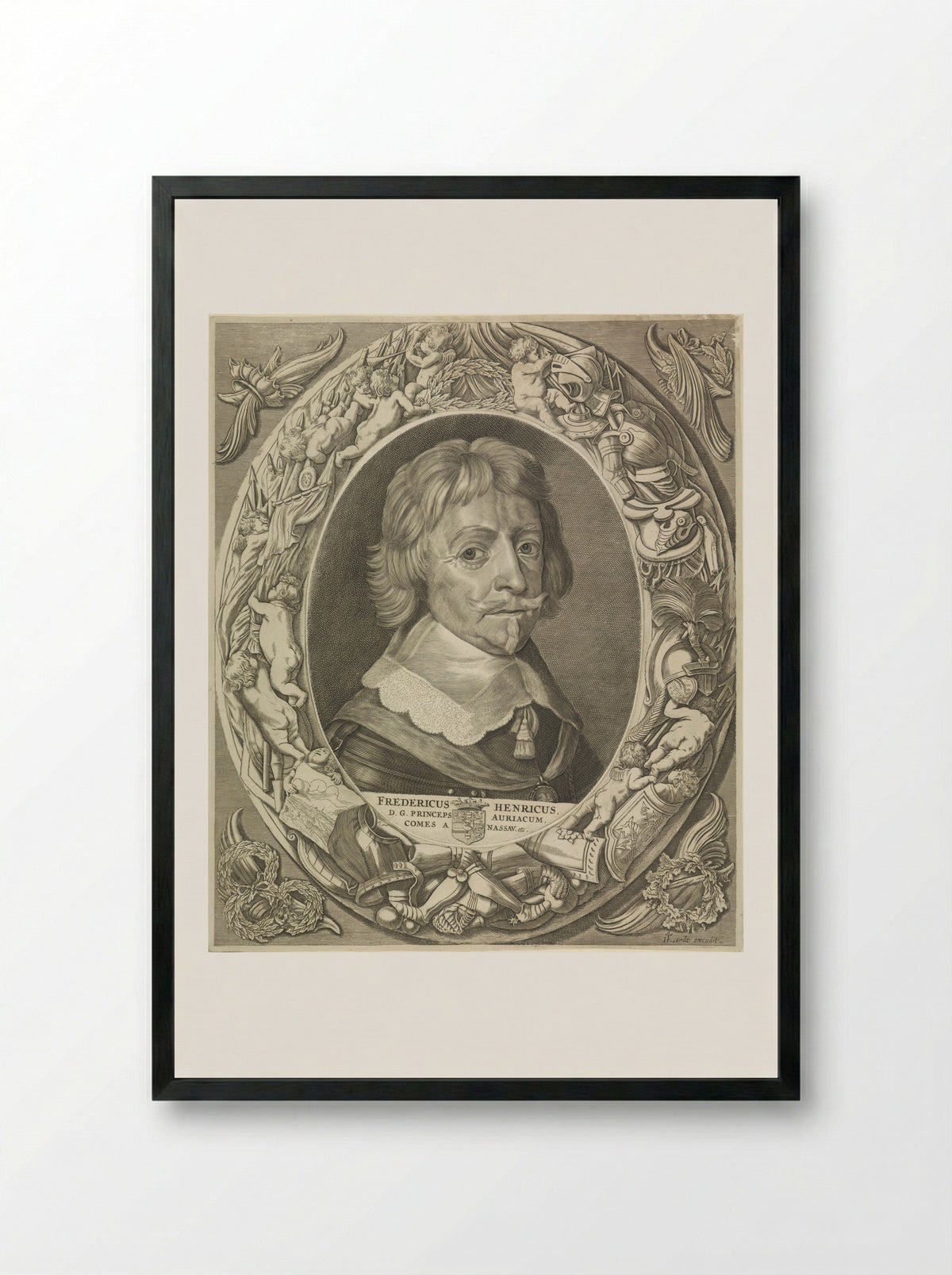 Portret van Frederik Hendrik, prins van Oranje - Jan Brouwer - Framed Print Black