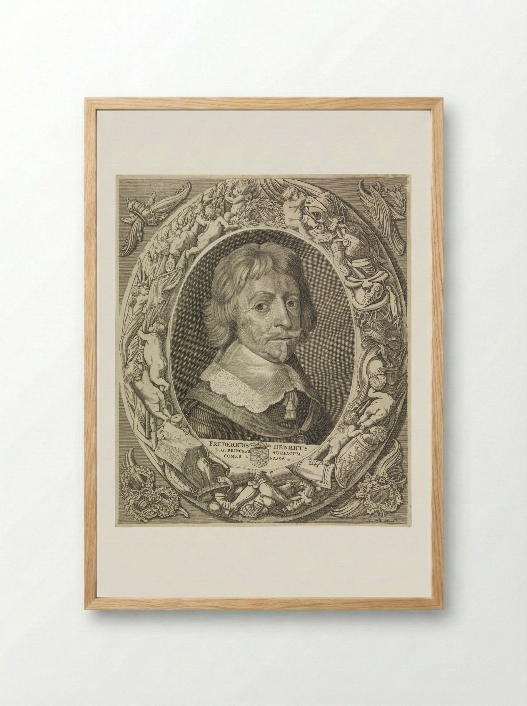Portret van Frederik Hendrik, prins van Oranje - Jan Brouwer - Framed Print Wood