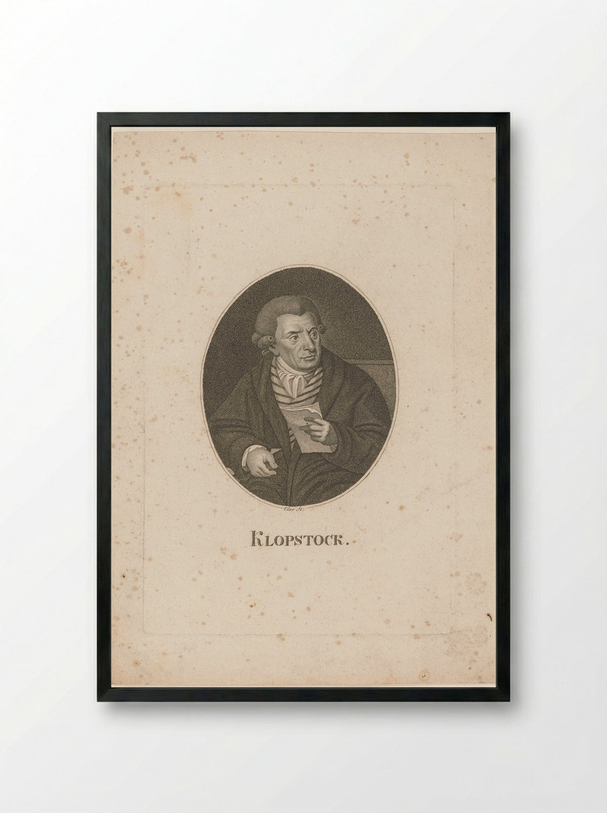 Portret van Friedrich Gottlieb Klopstock - Johann Friedrich August Clar - Framed Print Black