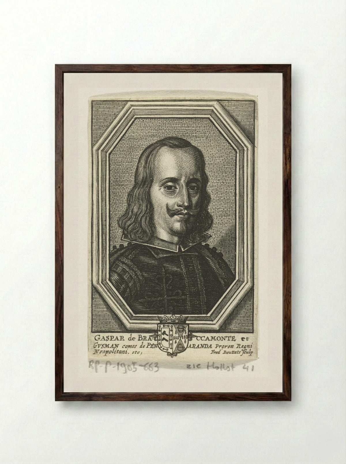 Portret van Gaspar de Bracamonte - Theodor van Merlen (II) - Framed Print Dark Wood