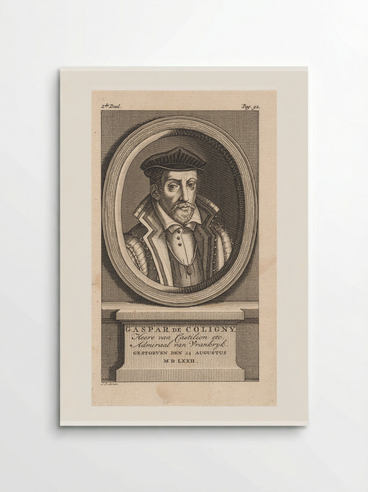 Portret van Gaspard de Coligny - Jan Punt - Poster