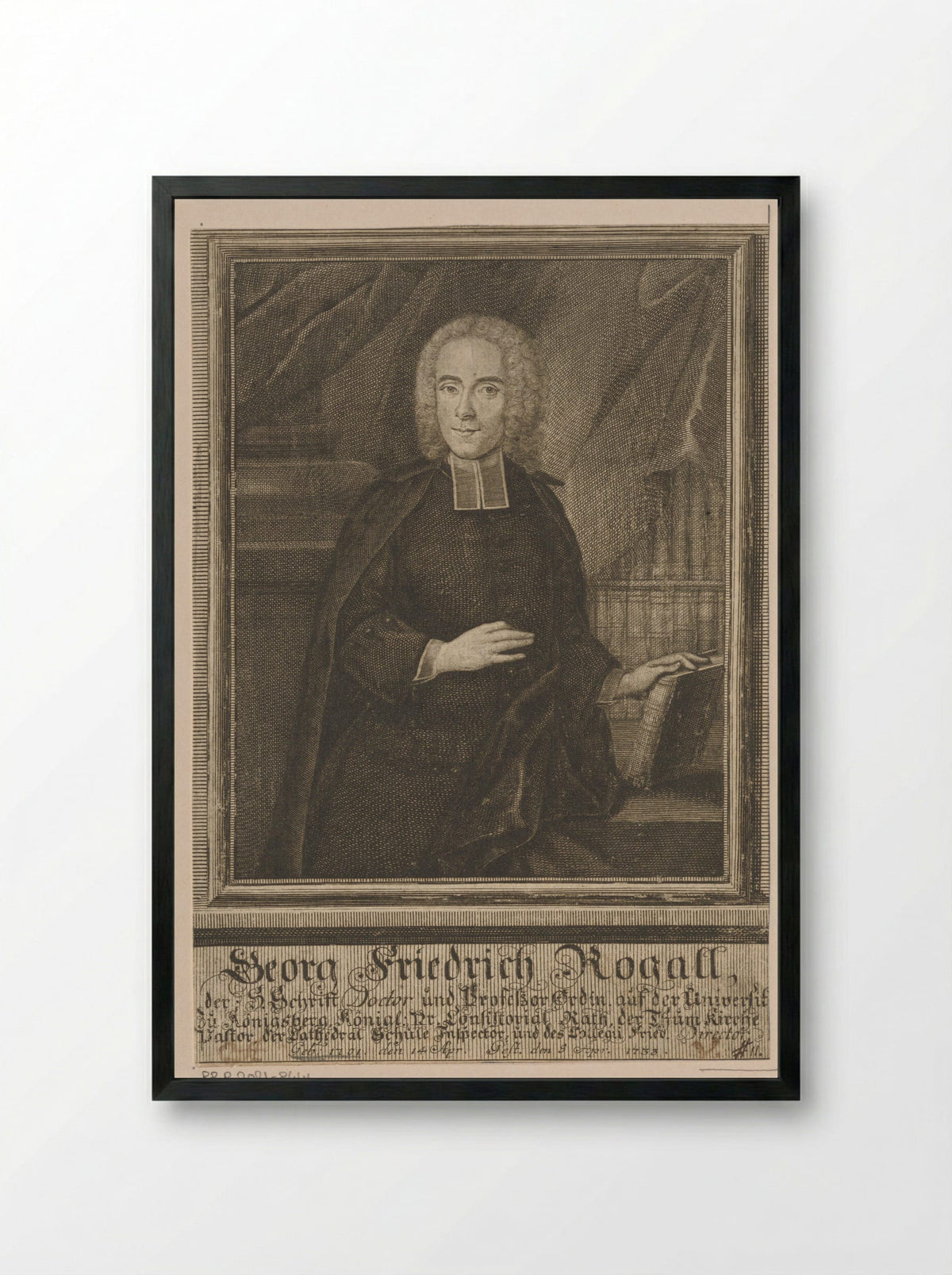 Portret van Georg Friedrich Rogall - Christian Fritzsch - Framed Print Black