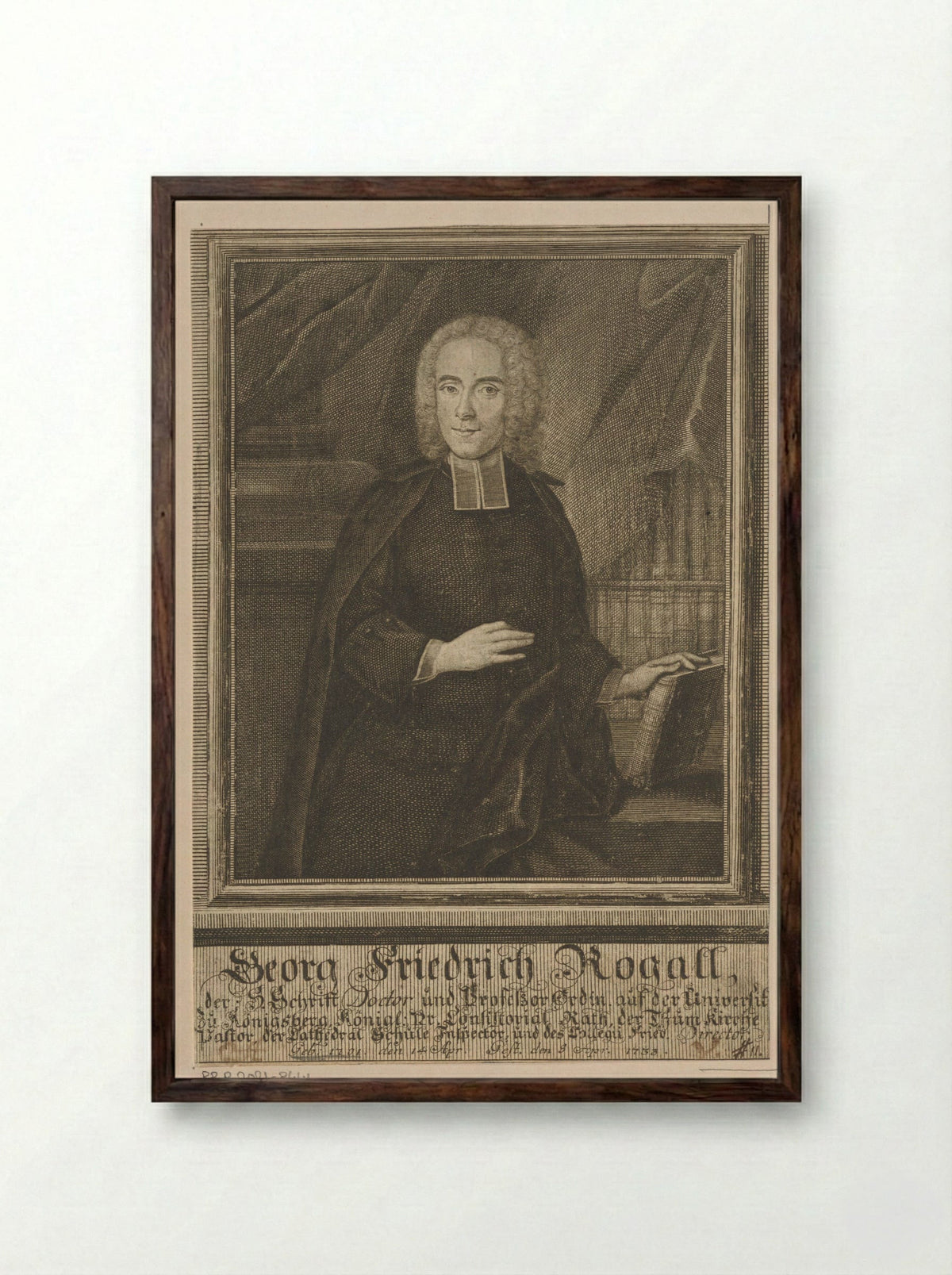 Portret van Georg Friedrich Rogall - Christian Fritzsch - Framed Print Dark Wood