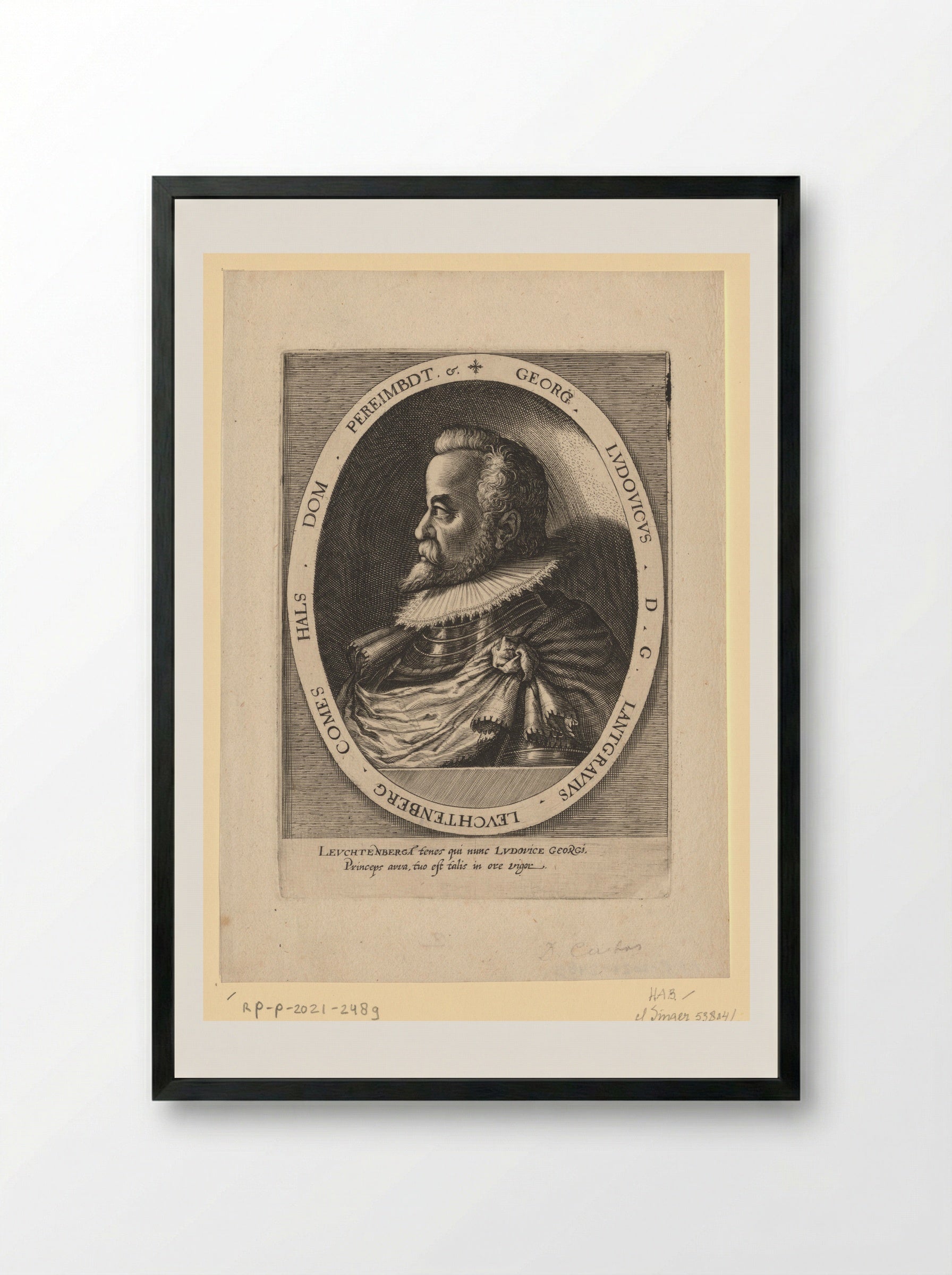 Portret van Georg Ludwig, graaf van Leuchtenberg - Dominicus Custos - Framed Print Black