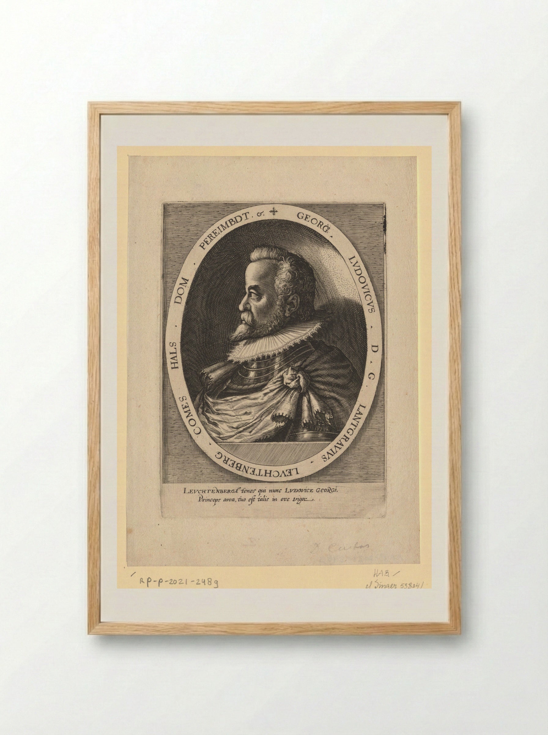 Portret van Georg Ludwig, graaf van Leuchtenberg - Dominicus Custos - Framed Print Wood