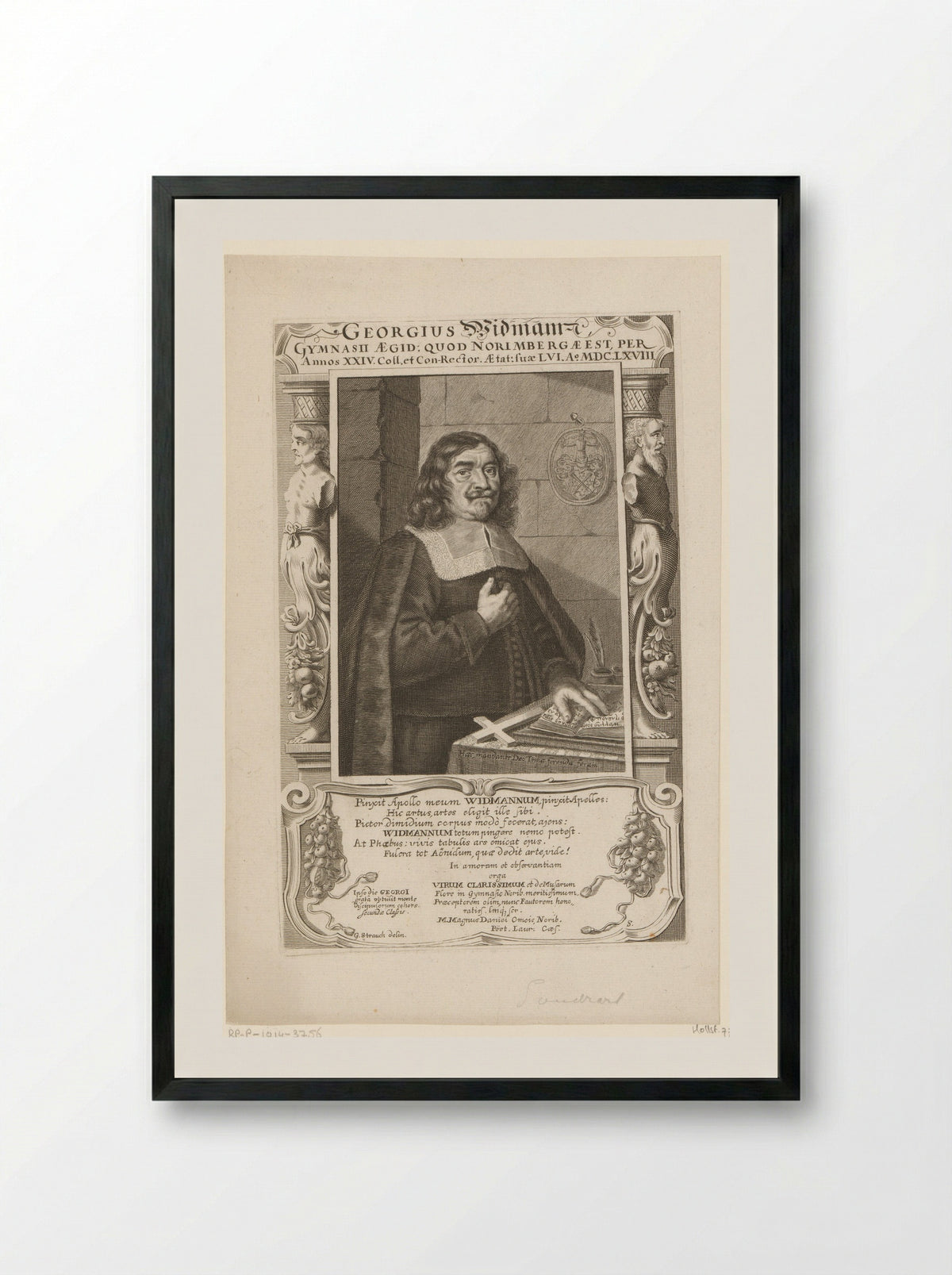 Portret van Georg Widmann - Johann Alexander Böner - Framed Print Black