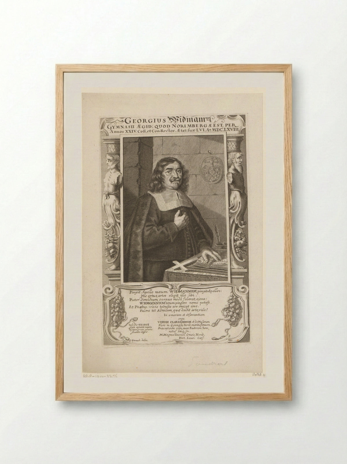Portret van Georg Widmann - Johann Alexander Böner - Framed Print Wood