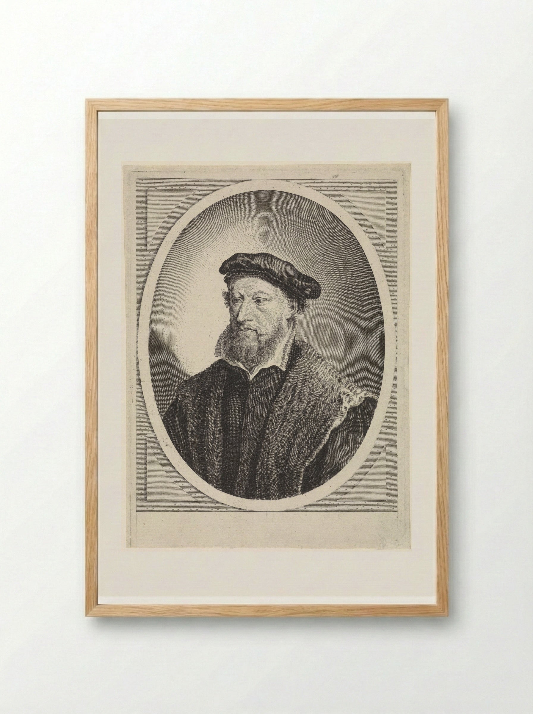 Portret van Gerardus Amelisz. van Hoogeveen - Theodor Matham - Framed Print Wood